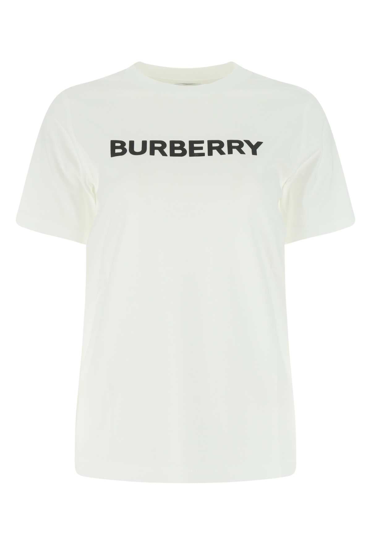 Burberry Women White Cotton T-Shirt