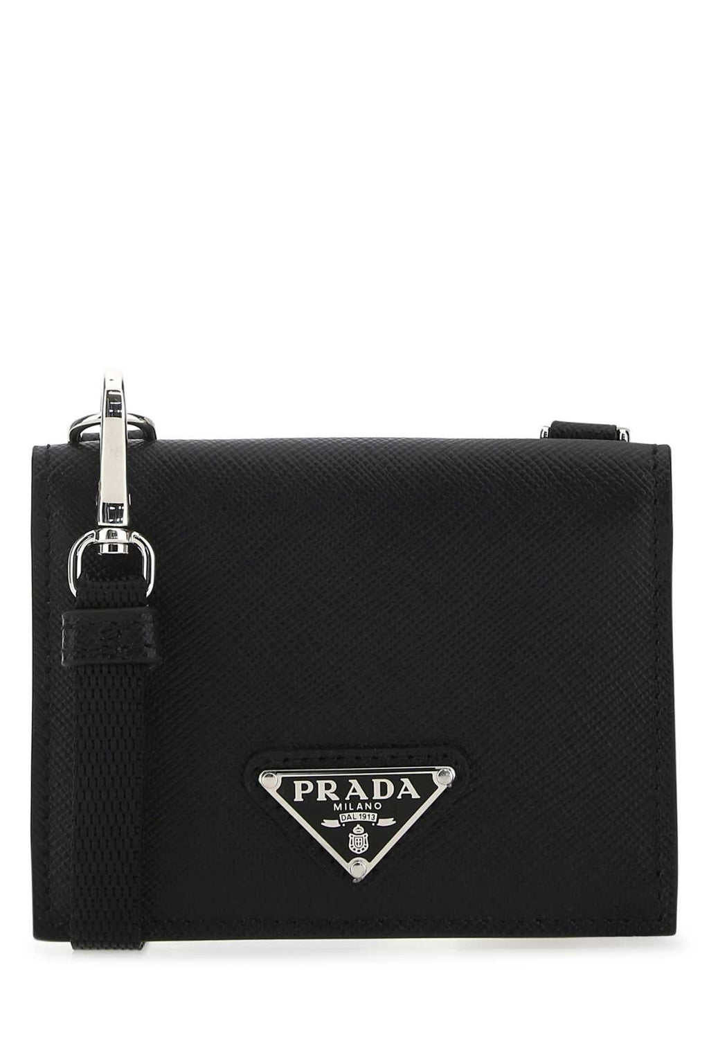 Prada Men Black Leather Cardholder