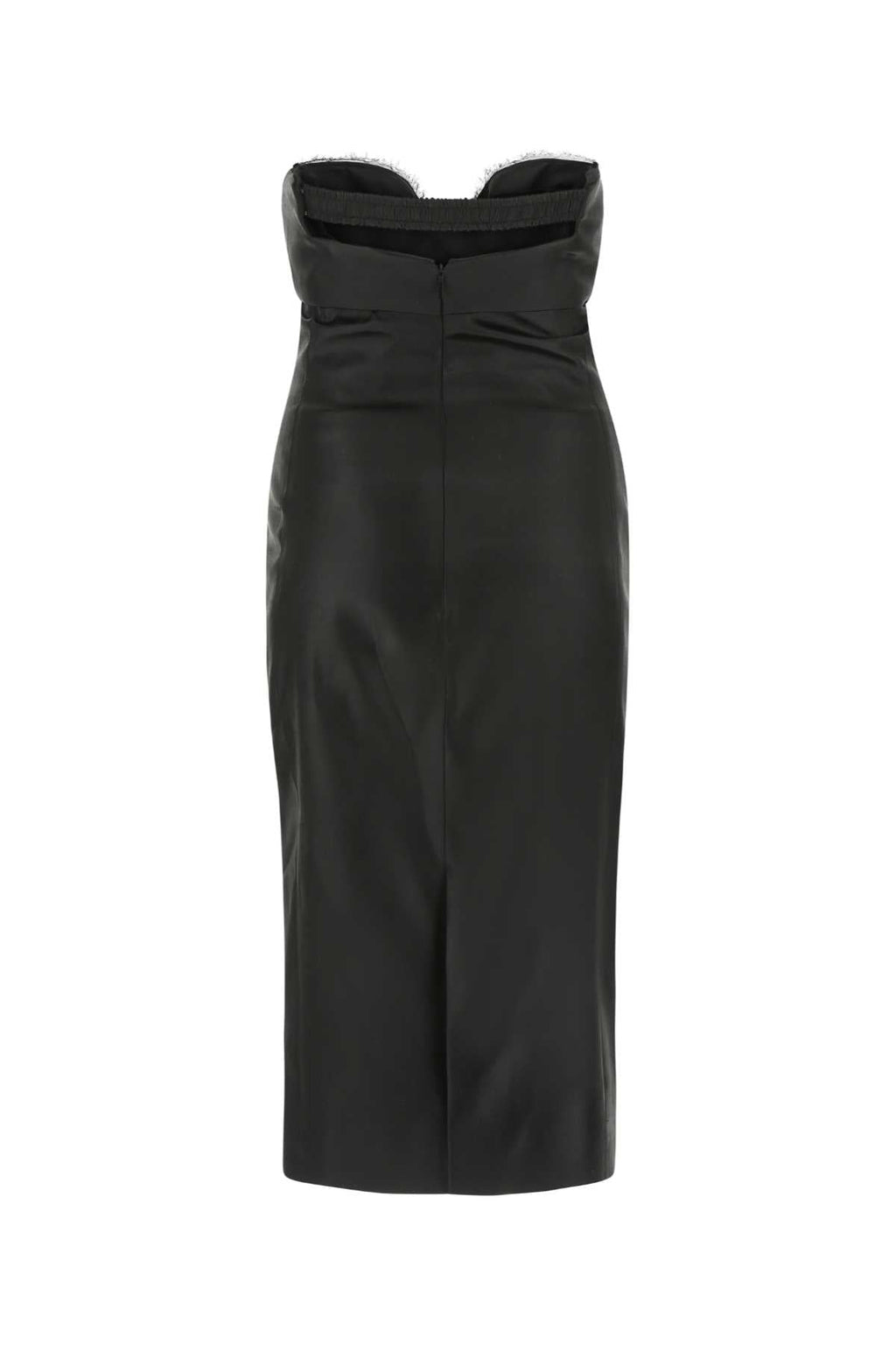Saint Laurent Women Black Satin Dress