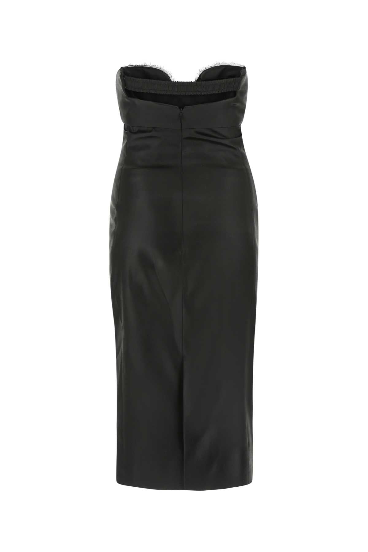 Saint Laurent Women Black Satin Dress