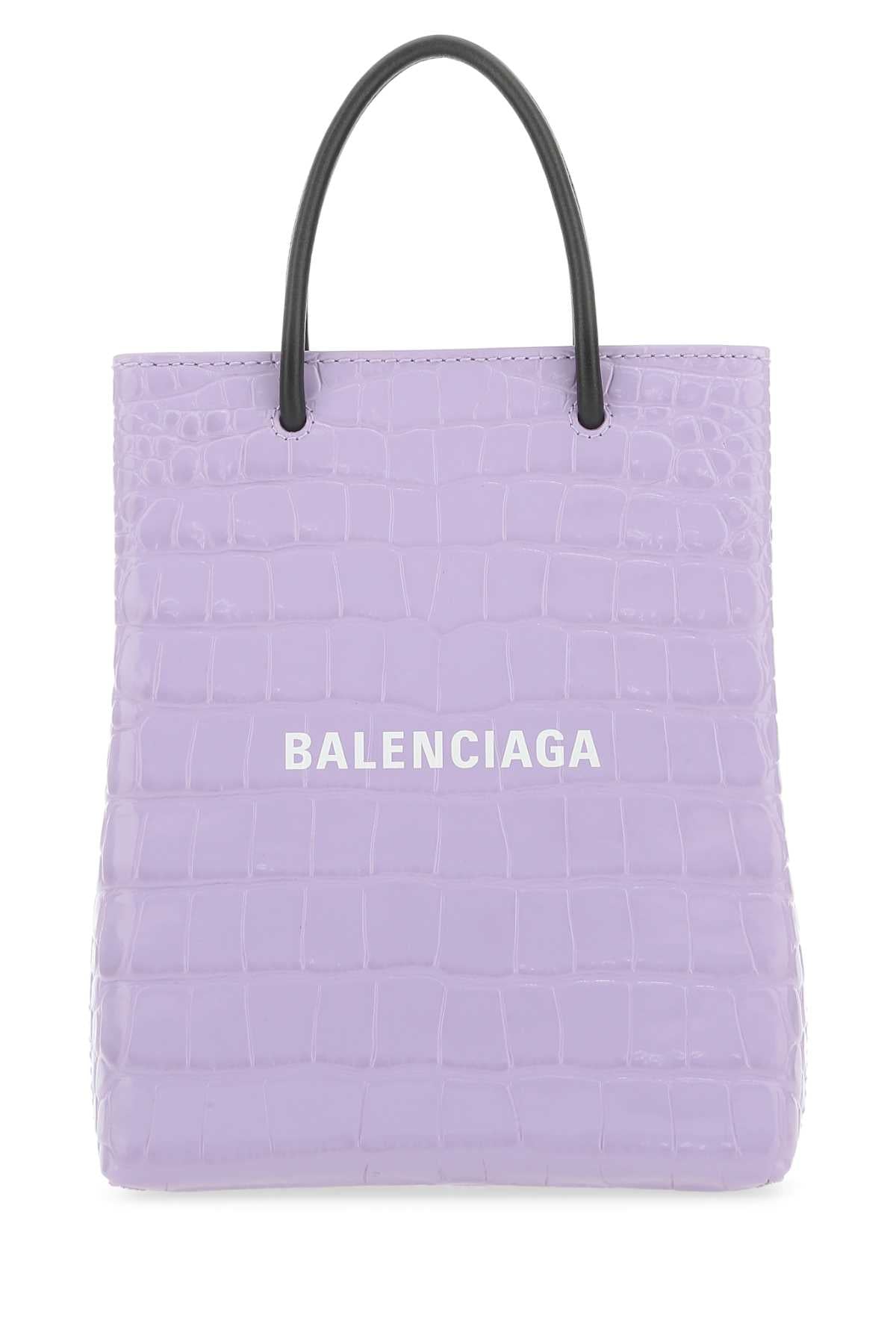 Balenciaga Women Lilac Leather Handbag