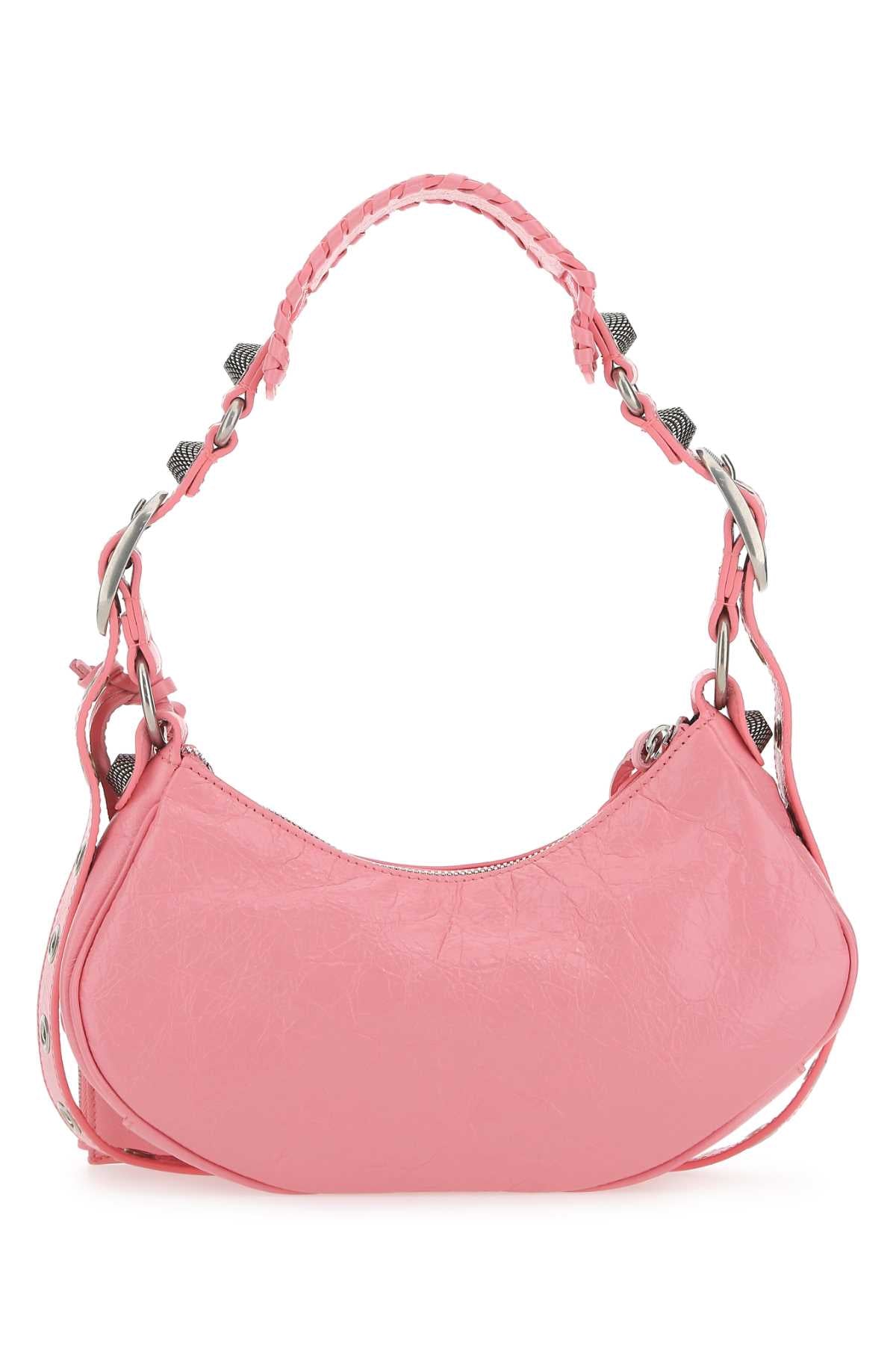 Balenciaga Women Pink Nappa Leather Le Cagole Xs Shoulder Bag
