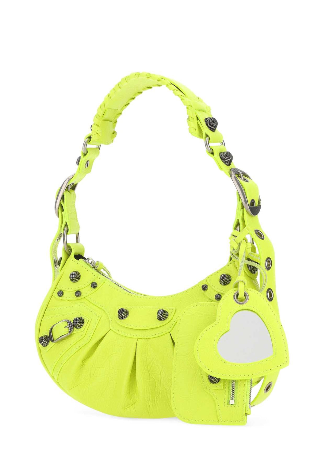 Balenciaga Women Fluo Yellow Nappa Leather Le Cagole Xs Shoulder Bag