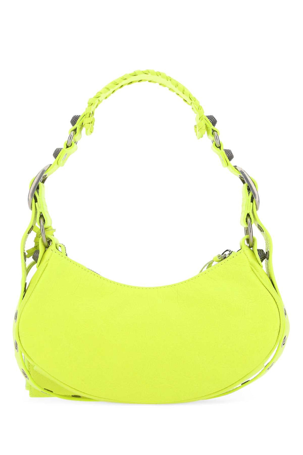 Balenciaga Women Fluo Yellow Nappa Leather Le Cagole Xs Shoulder Bag