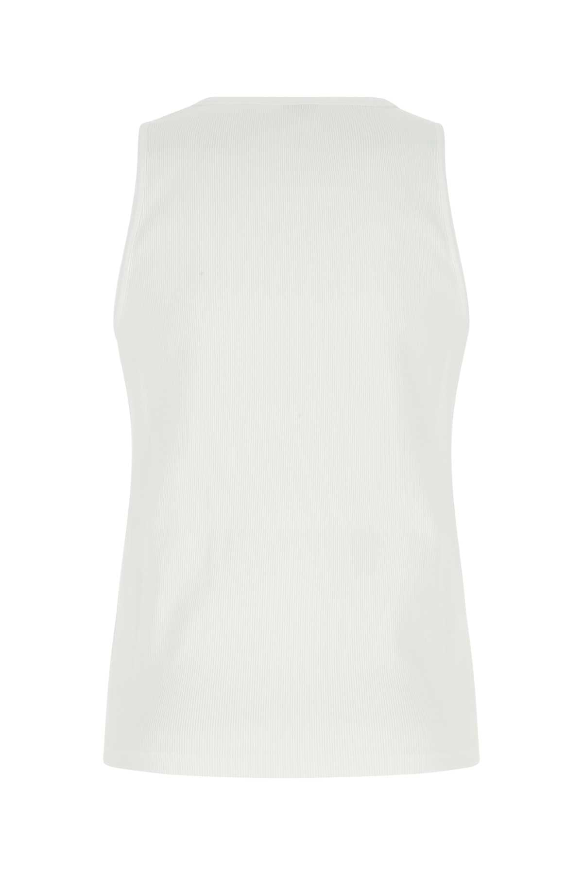 Bottega Veneta Men White Stretch Cotton Tank Top