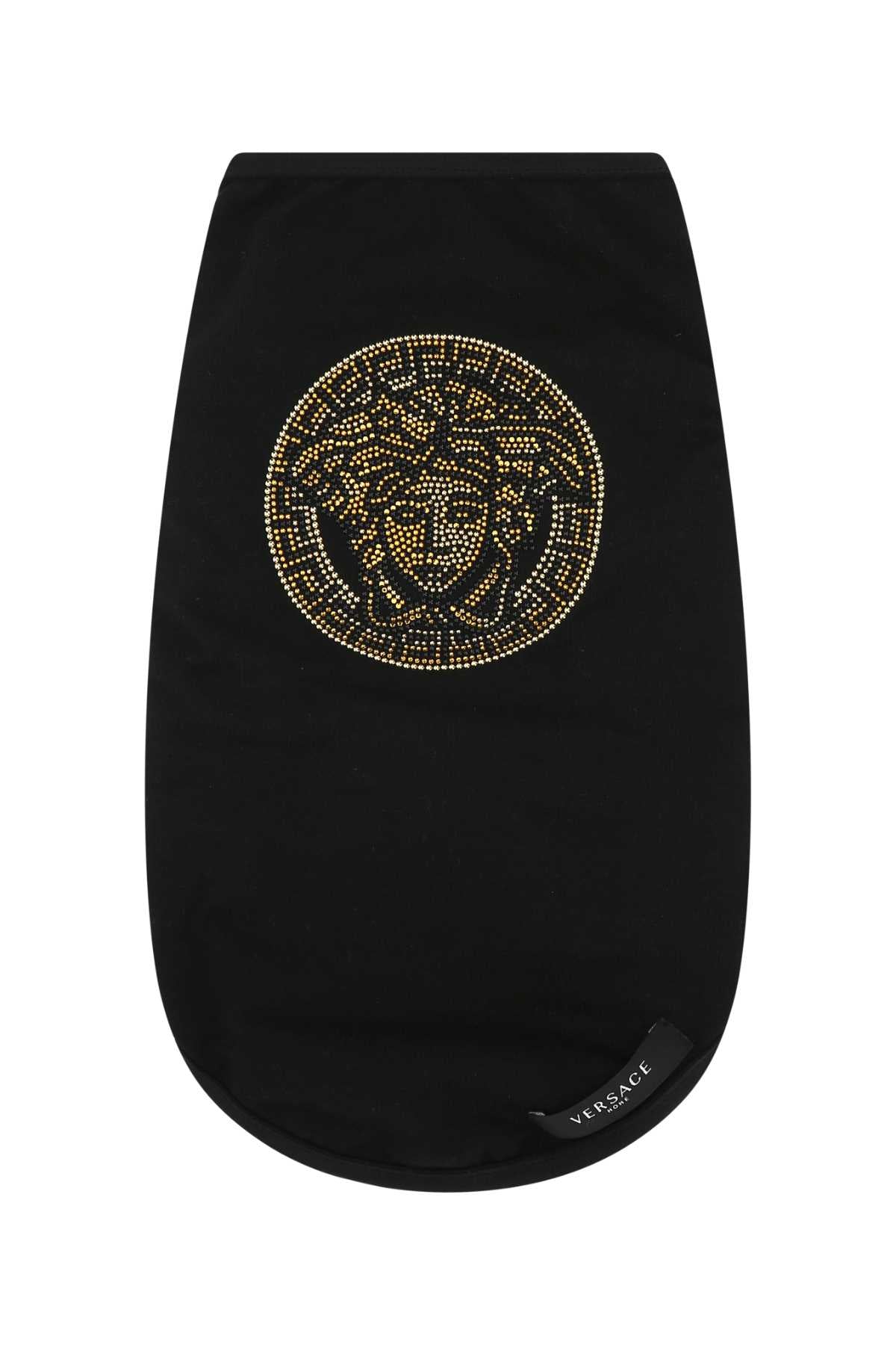 Versace Unisex Black Stretch Cotton Dog T-Shirt