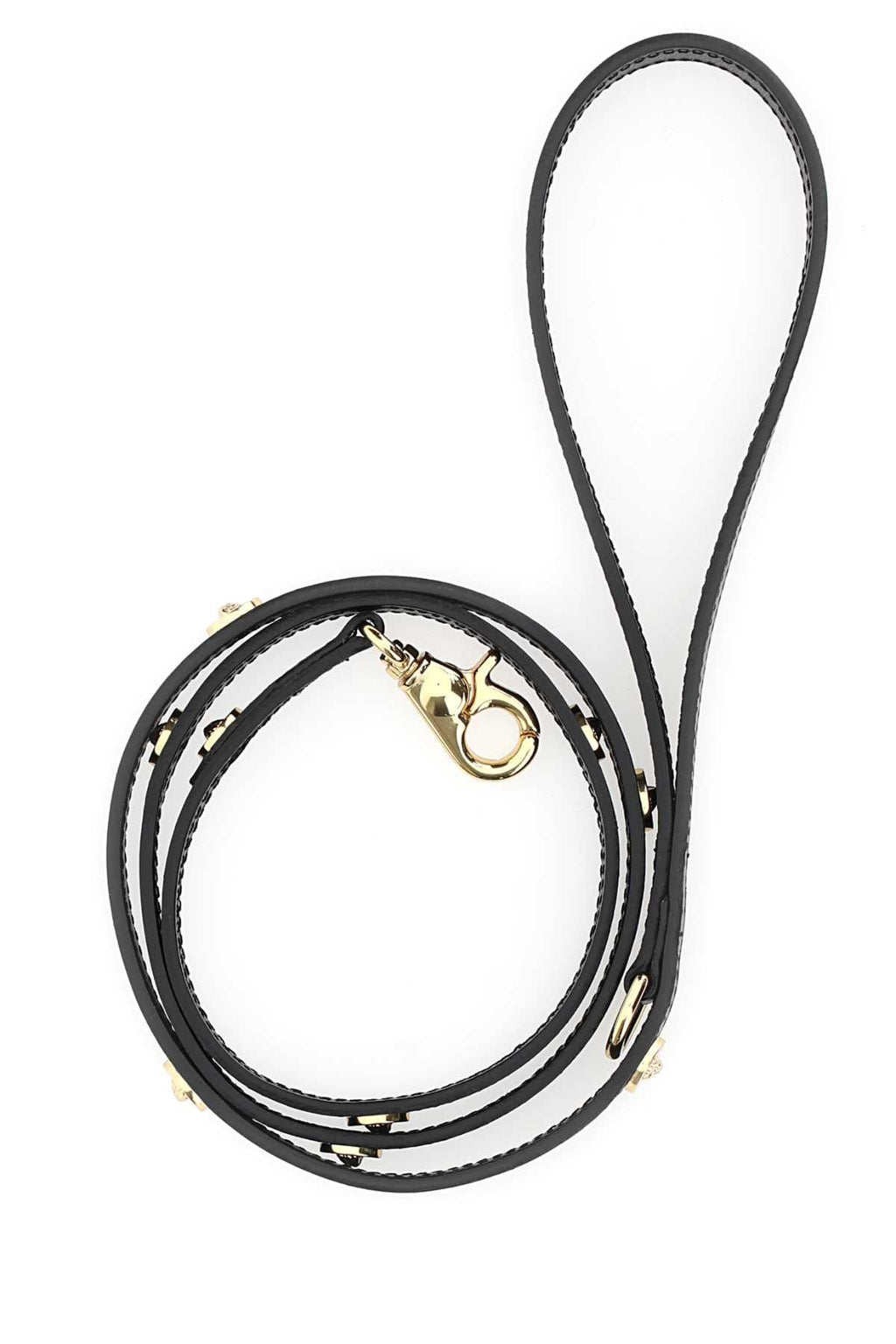 Versace Men Black Leather Medusa Leash