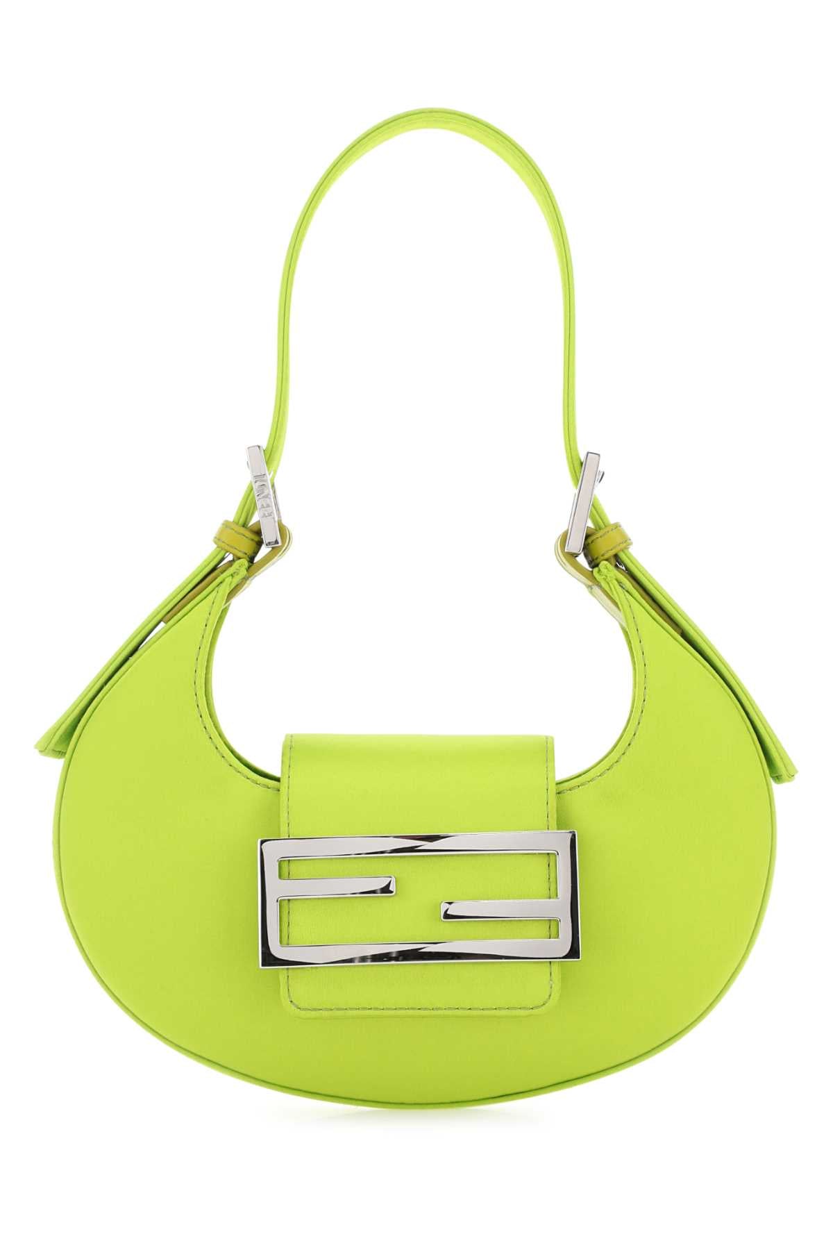 Fendi Women Acid Green Leather Mini Fendi Cookie Handbag