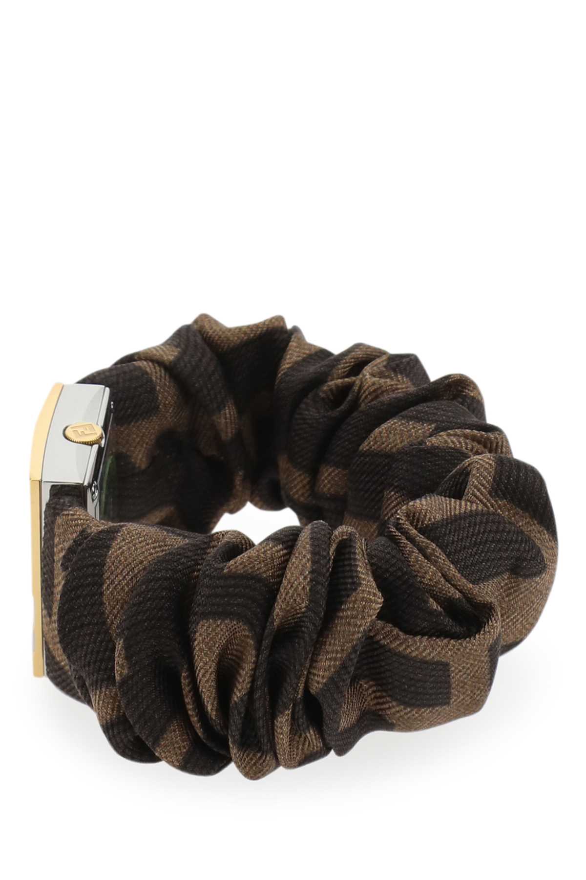 Fendi Women Stainless Steel And Embroidered Nylon Fendimania Baguette Watch