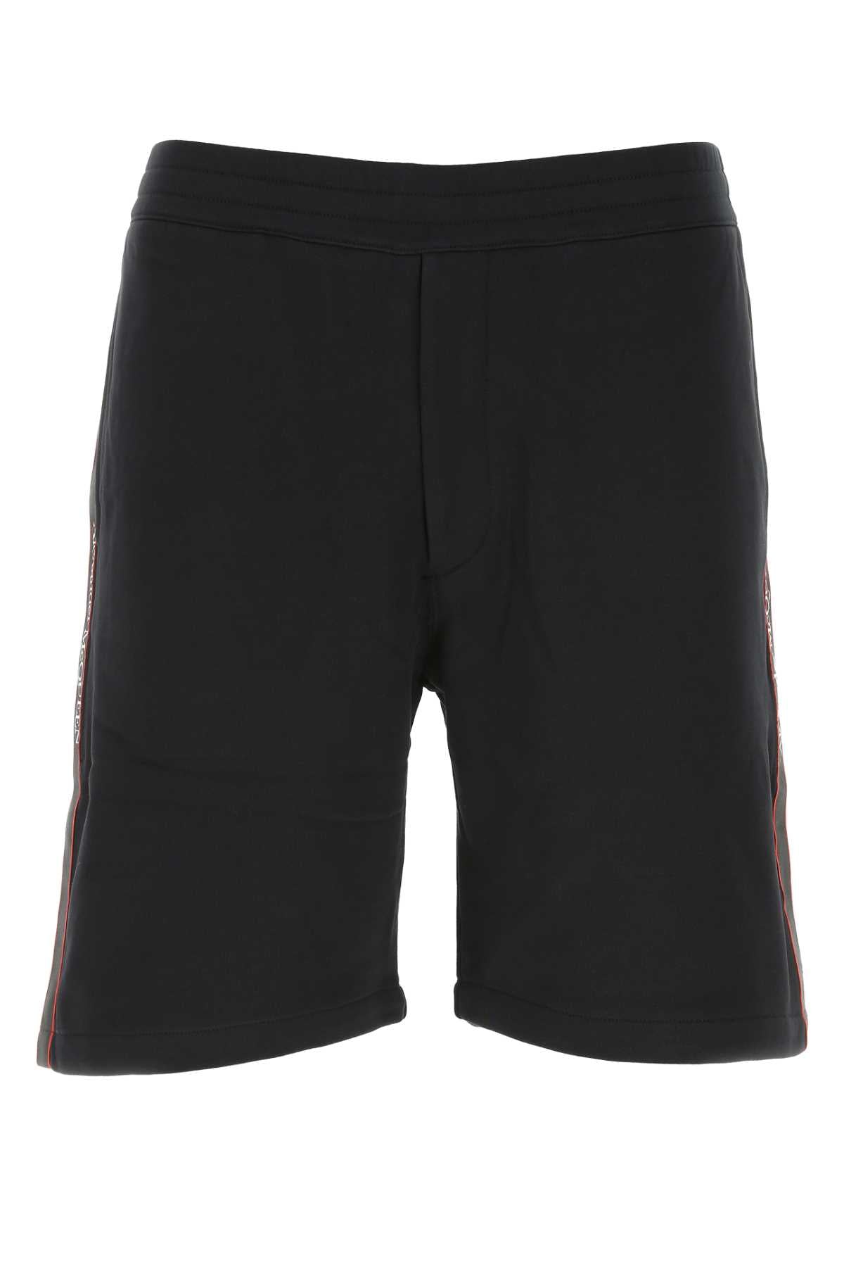 Alexander Mcqueen Men Black Cotton Bermuda Shorts