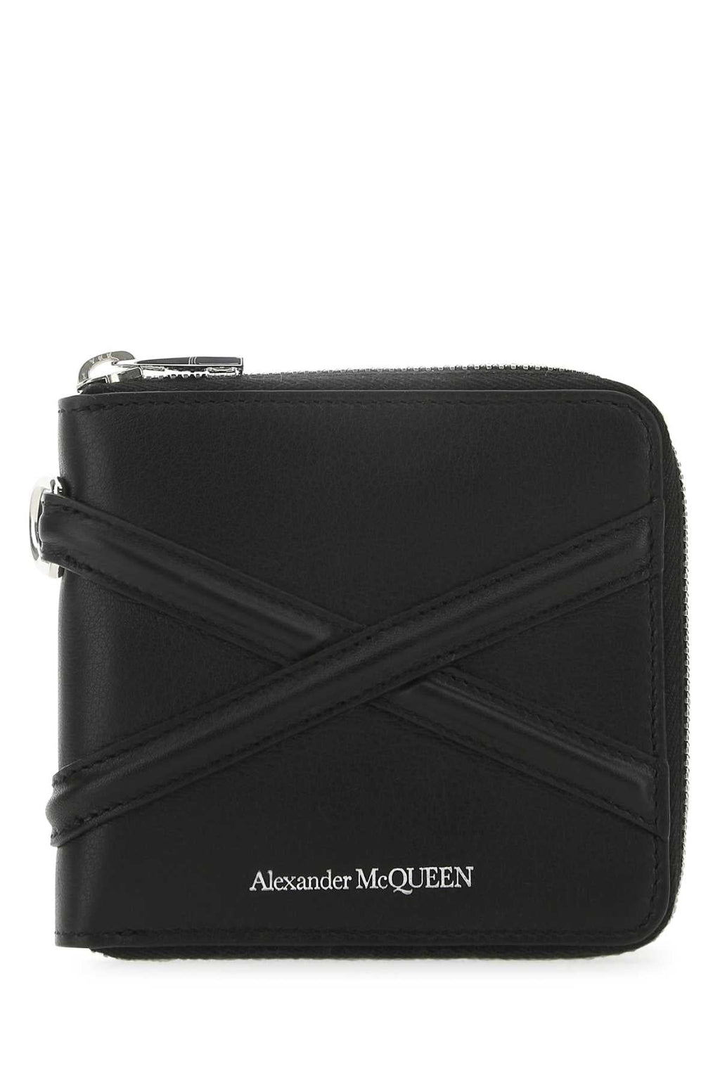 Alexander Mcqueen Men Black Leather Wallet