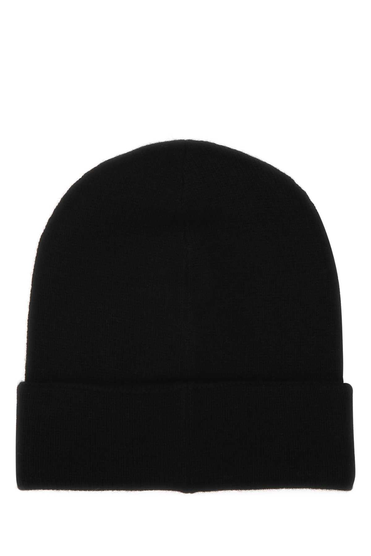 Alexander Mcqueen Men Black Cashmere Beanie Hat