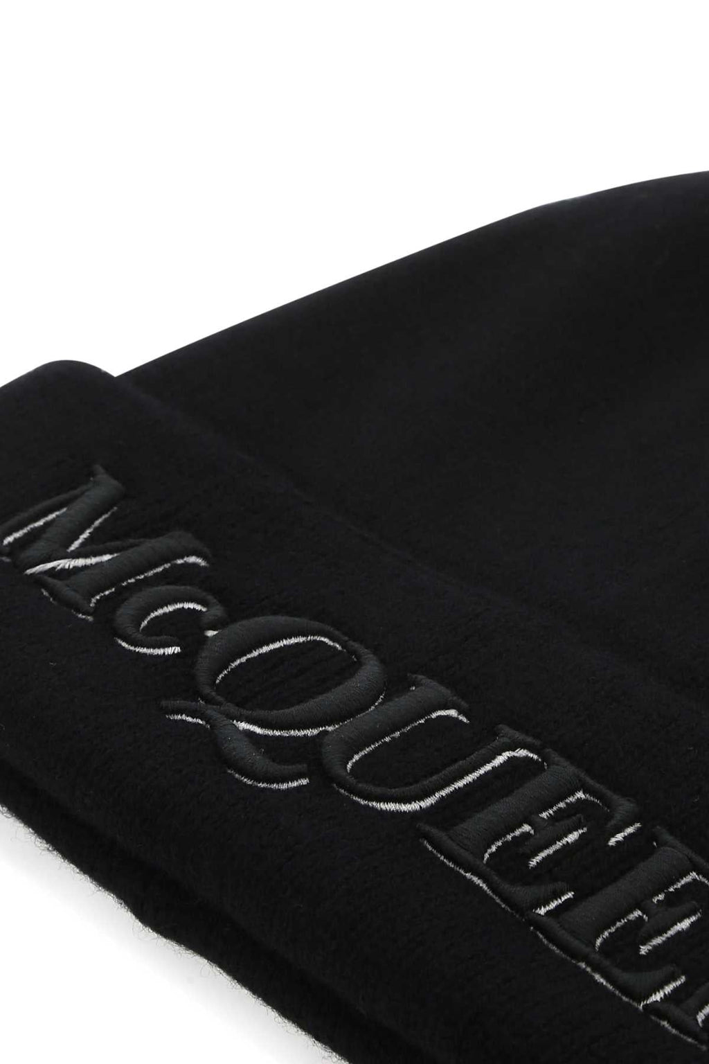 Alexander Mcqueen Men Black Cashmere Beanie Hat