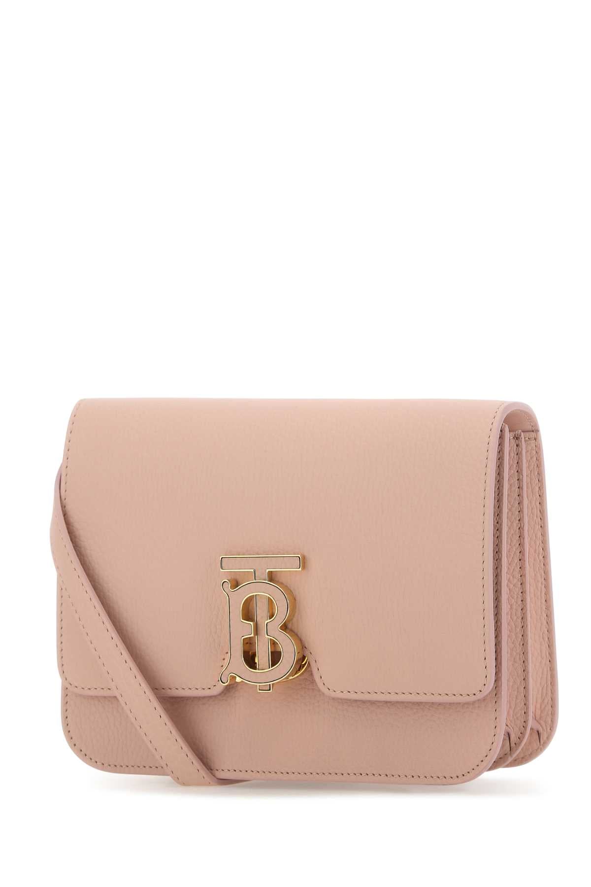 Burberry Women Pink Leather Small Tb Crossbody Bag