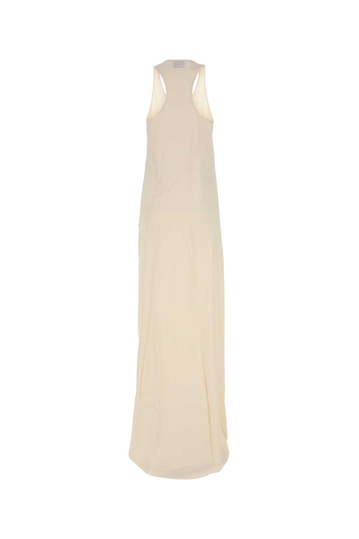 Balenciaga Women Ivory Satin Long Dress