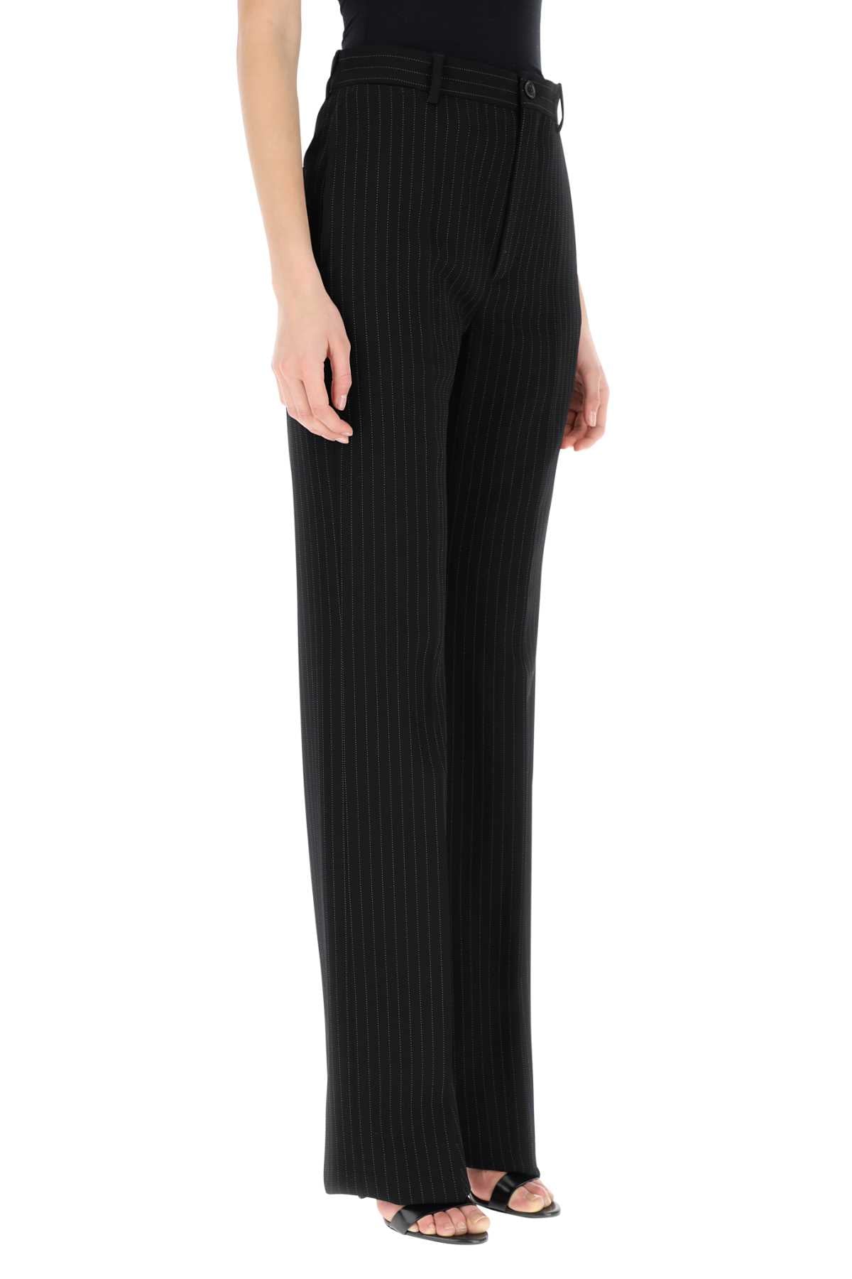 Balenciaga Women Embroidered Stretch Wool Pant