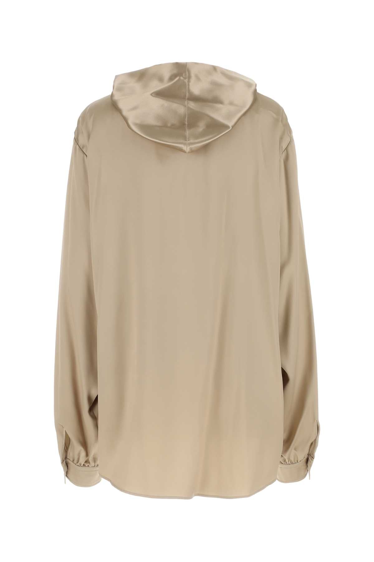Balenciaga Women Cappuccino Satin Oversize Shirt