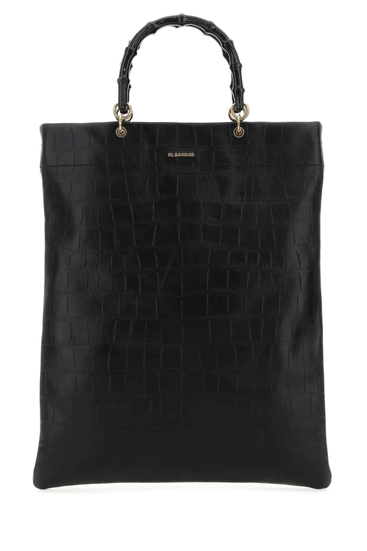 Jil Sander Women Black Leather Medium Shopping Bag