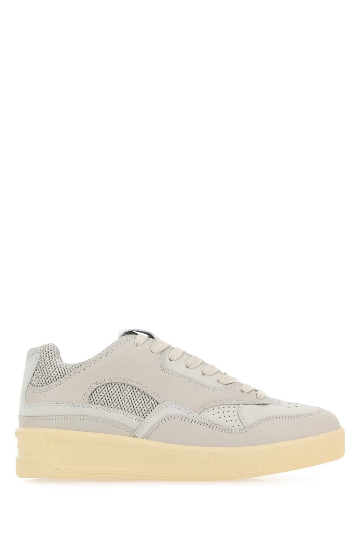 Jil Sander Women Grey Canvas And Rubber Basket Sneakers