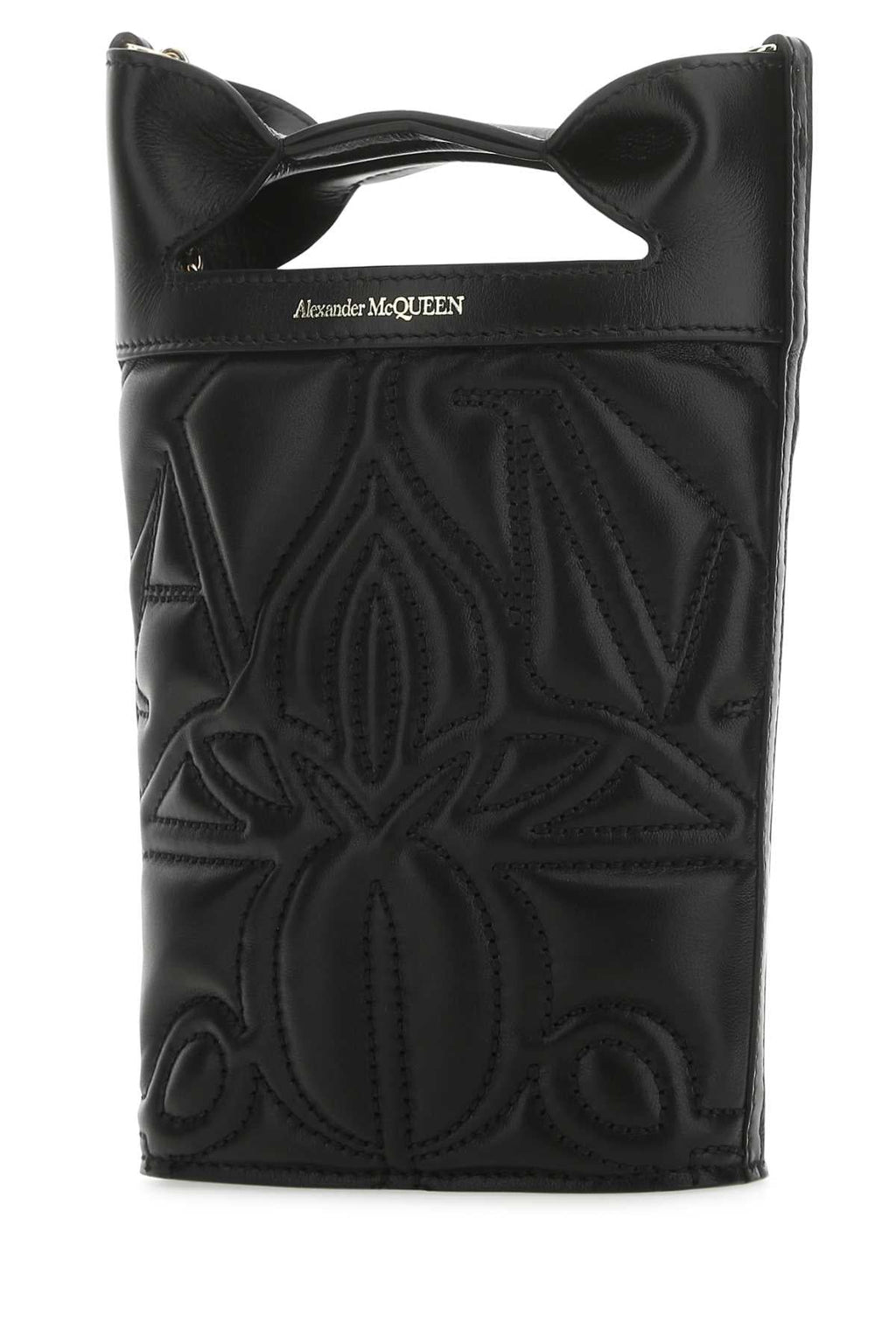 Alexander Mcqueen Women Black Leather The Bow Bucket Bag