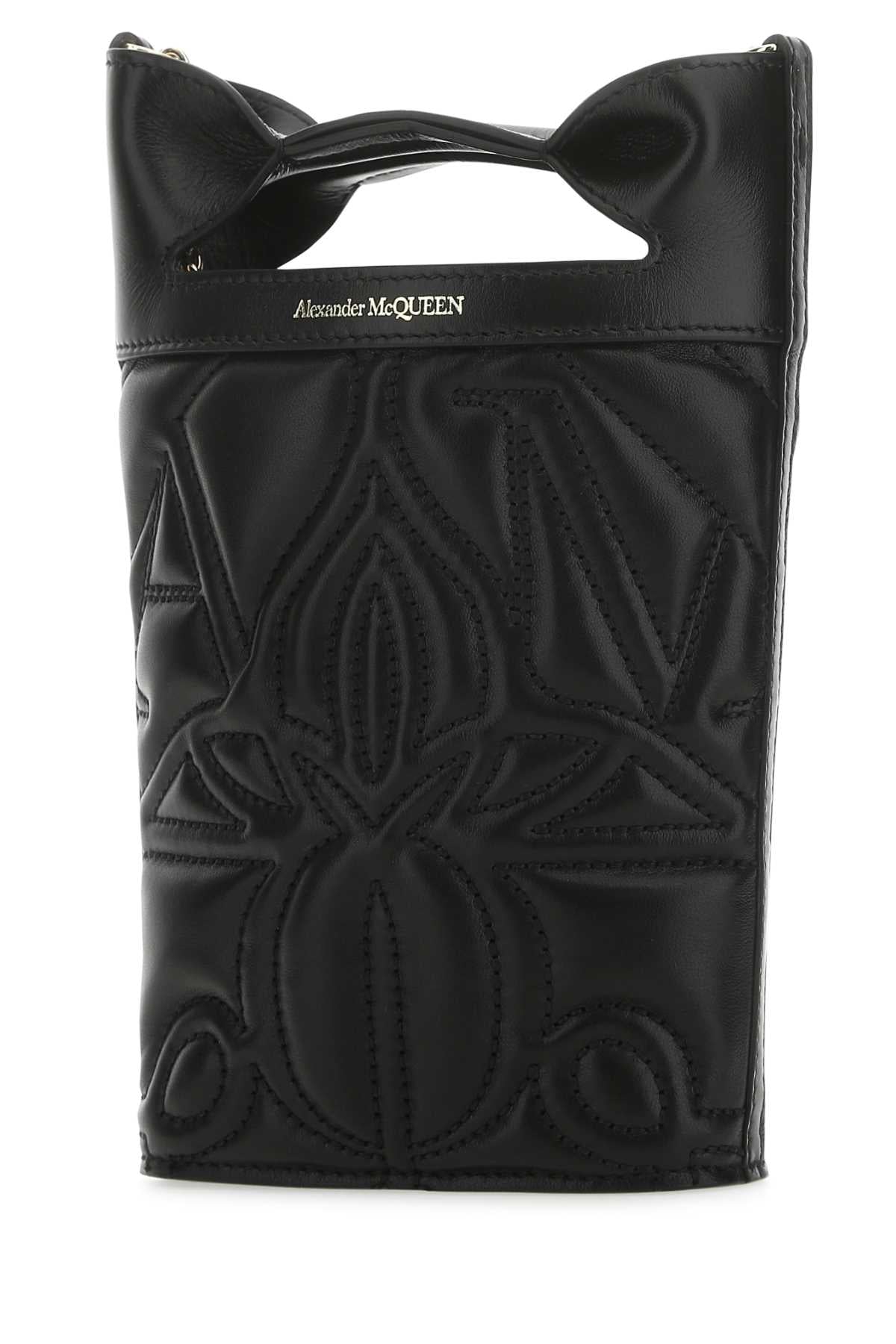 Alexander Mcqueen Women Black Leather The Bow Bucket Bag