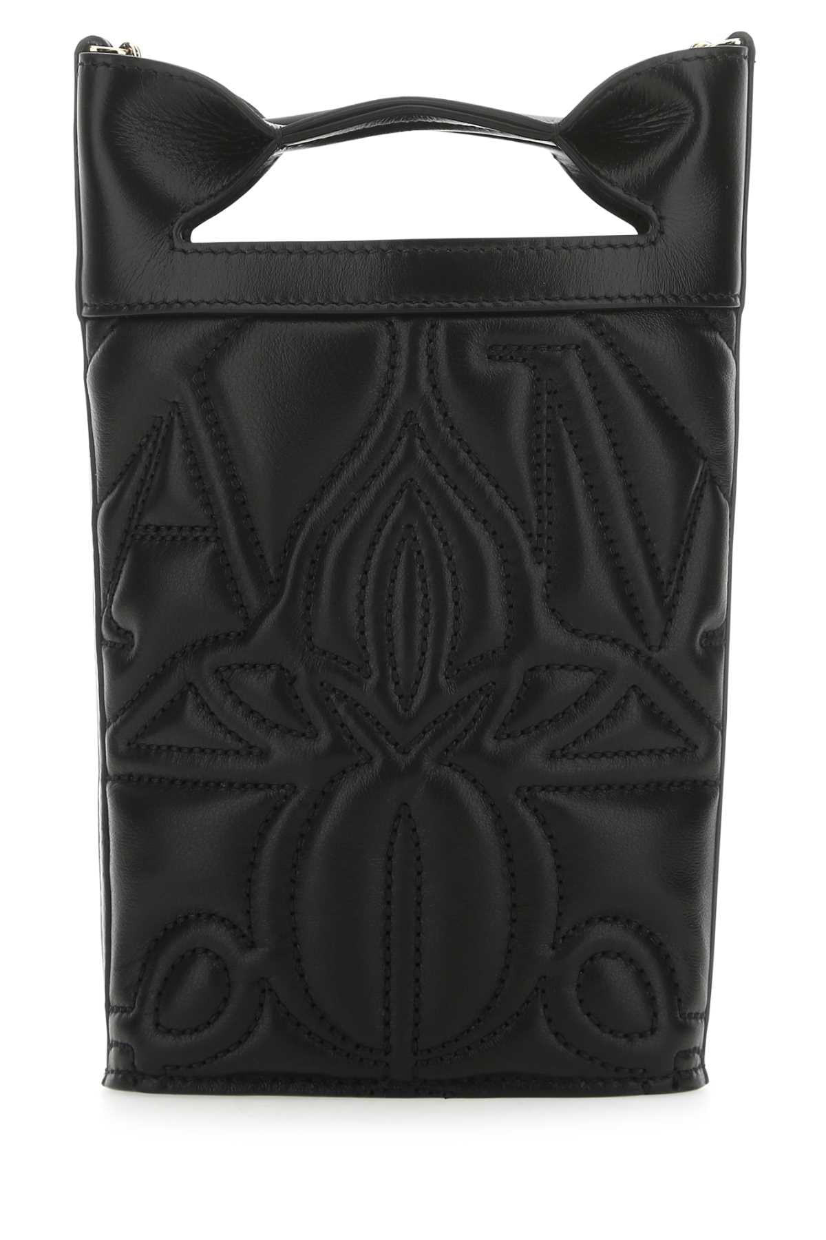 Alexander Mcqueen Women Black Leather The Bow Bucket Bag