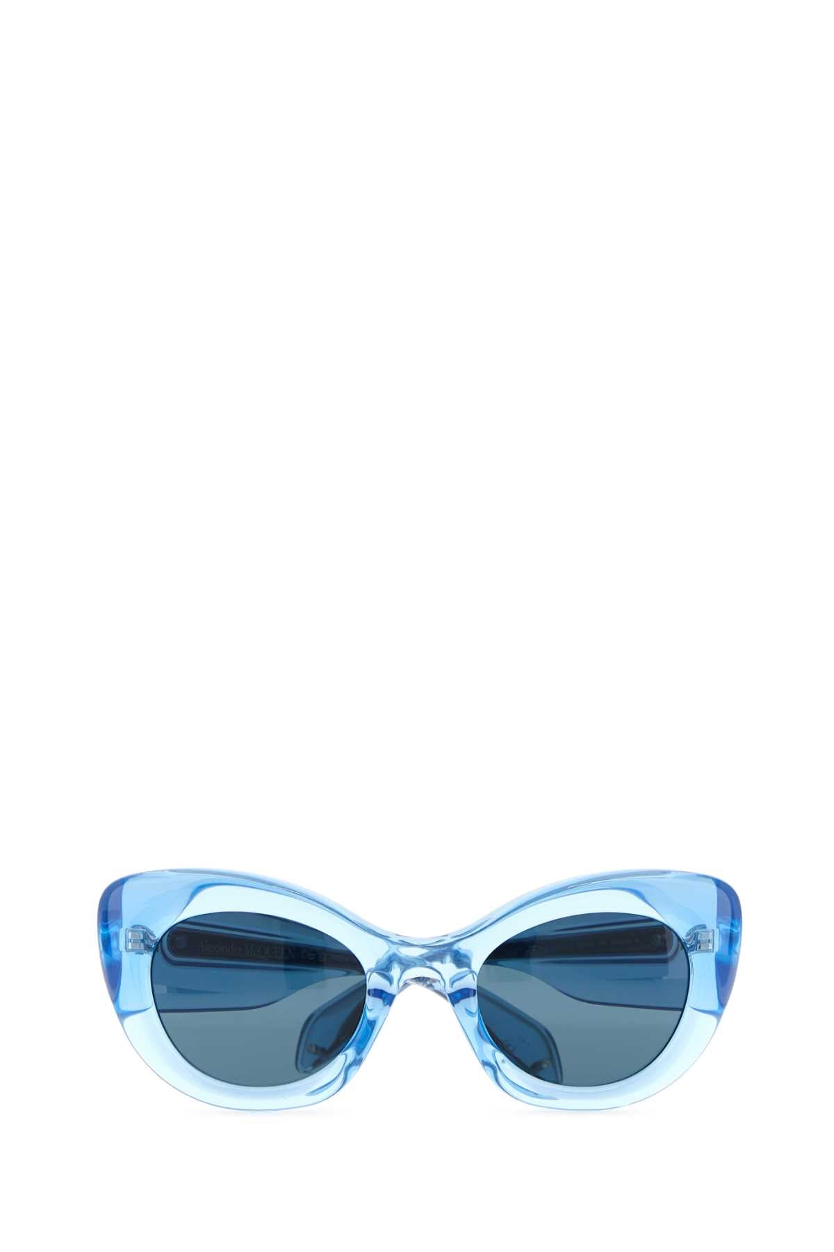 Alexander Mcqueen Women Light-Blue Acetate The Curve Sunglasses