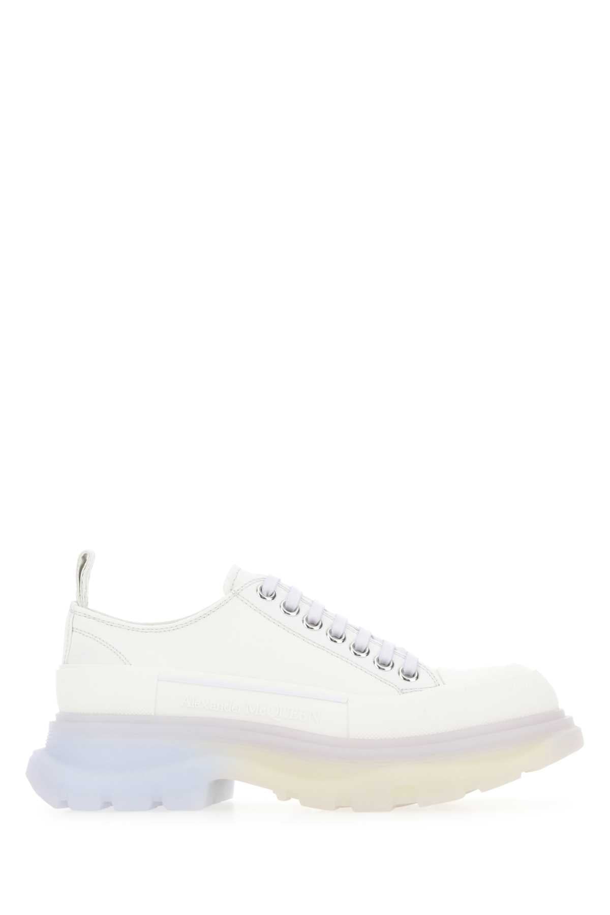 Alexander Mcqueen Women Chalk Canvas Tread Slick Sneakers
