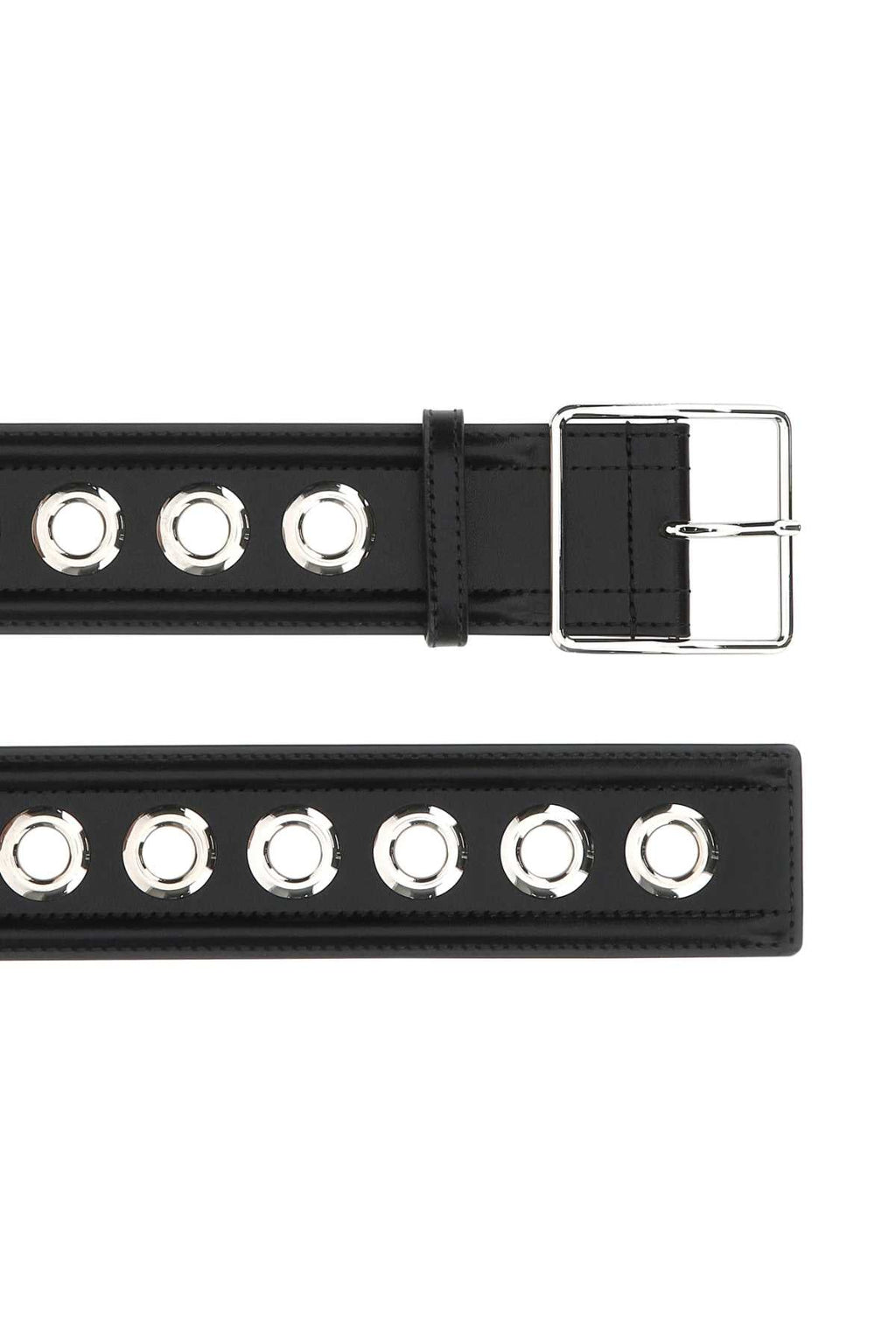 Alexander Mcqueen Women Black Leather Belt