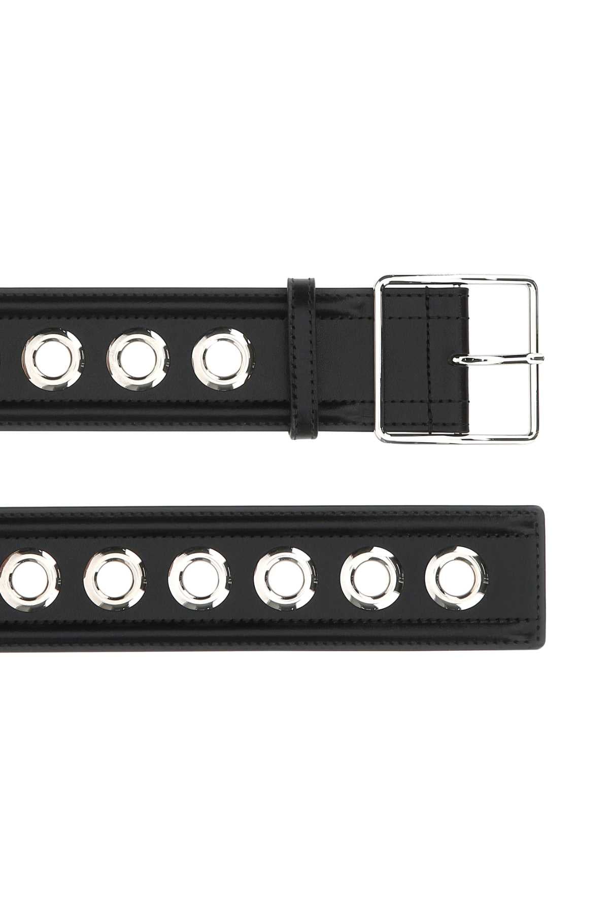 Alexander Mcqueen Women Black Leather Belt