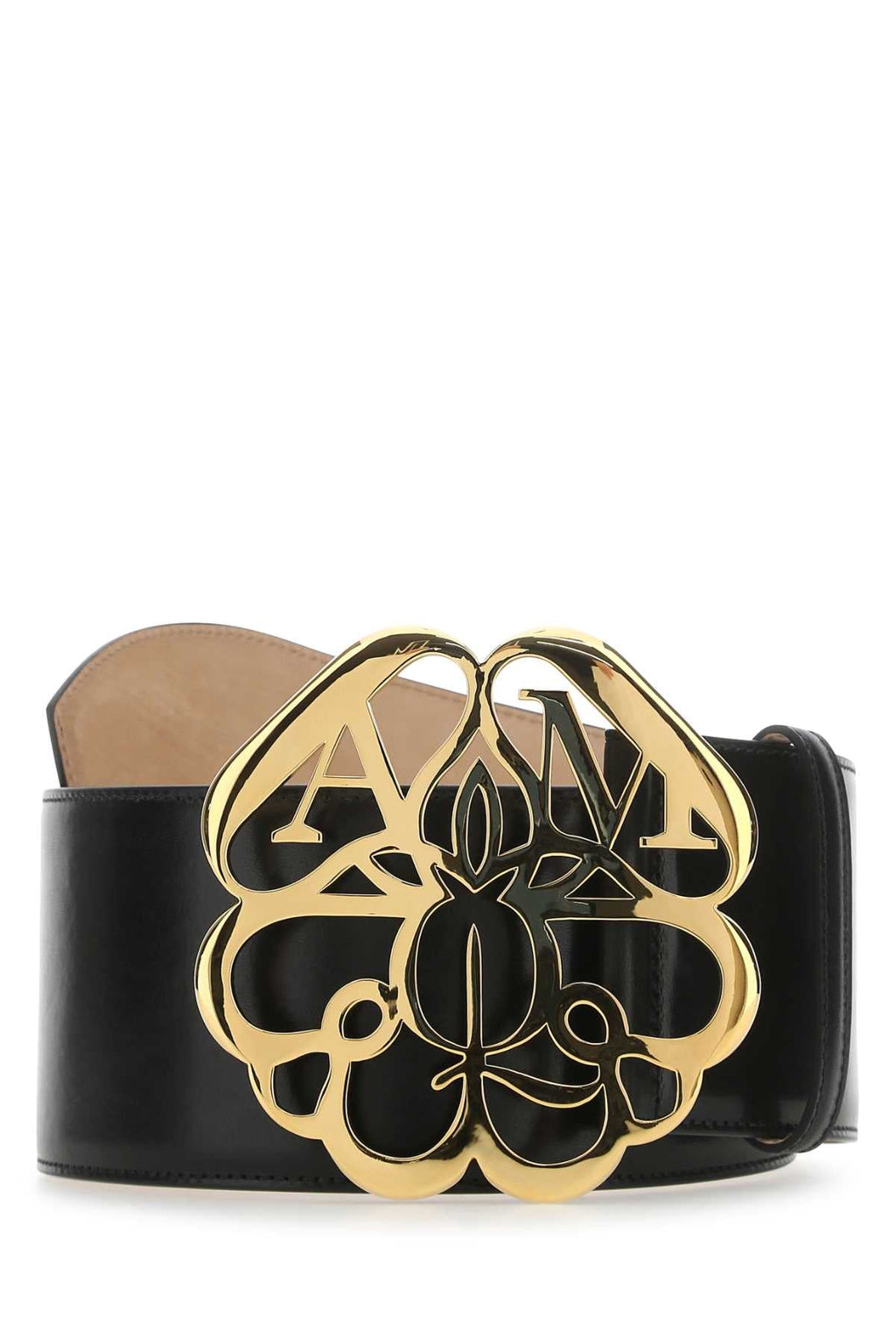 Alexander Mcqueen Women Black Leather Belt