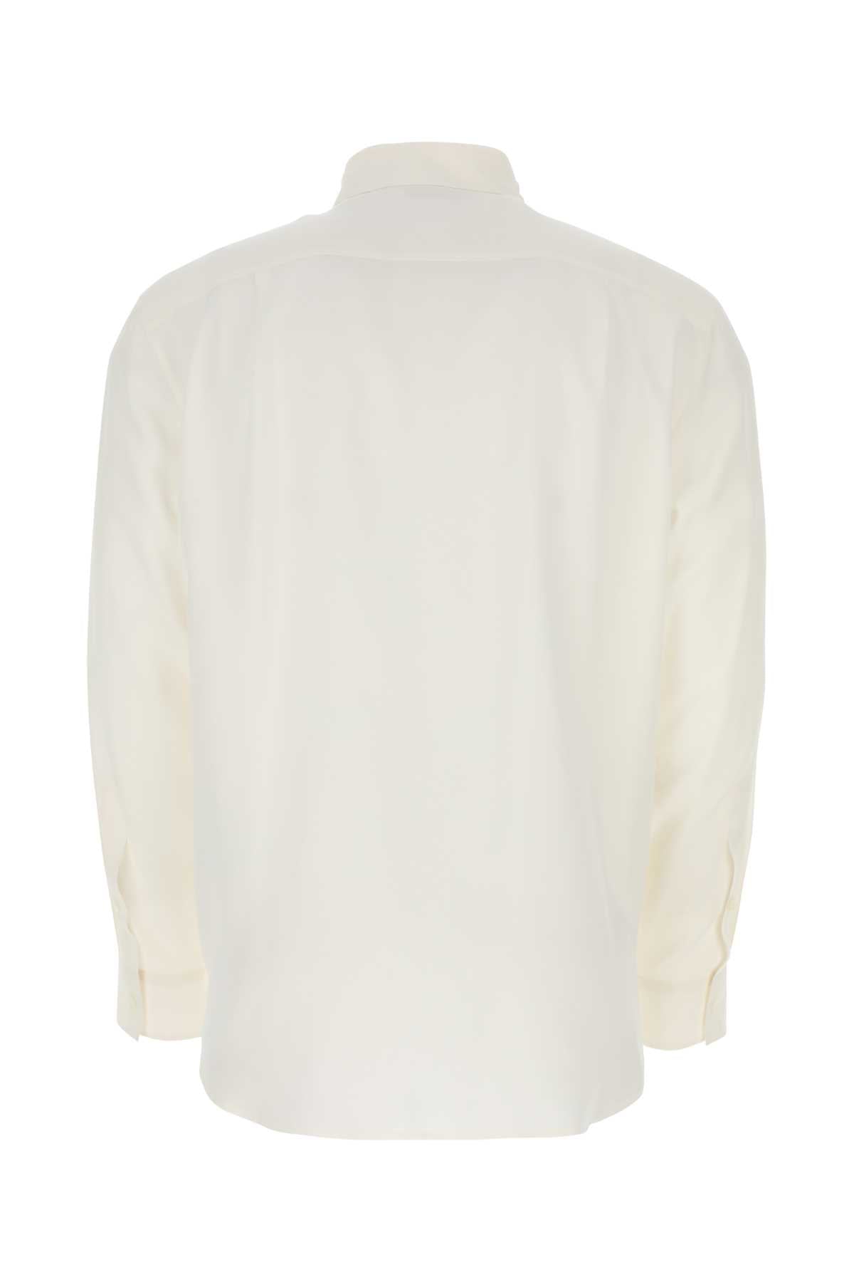 Valentino Garavani Men Ivory Silk Shirt