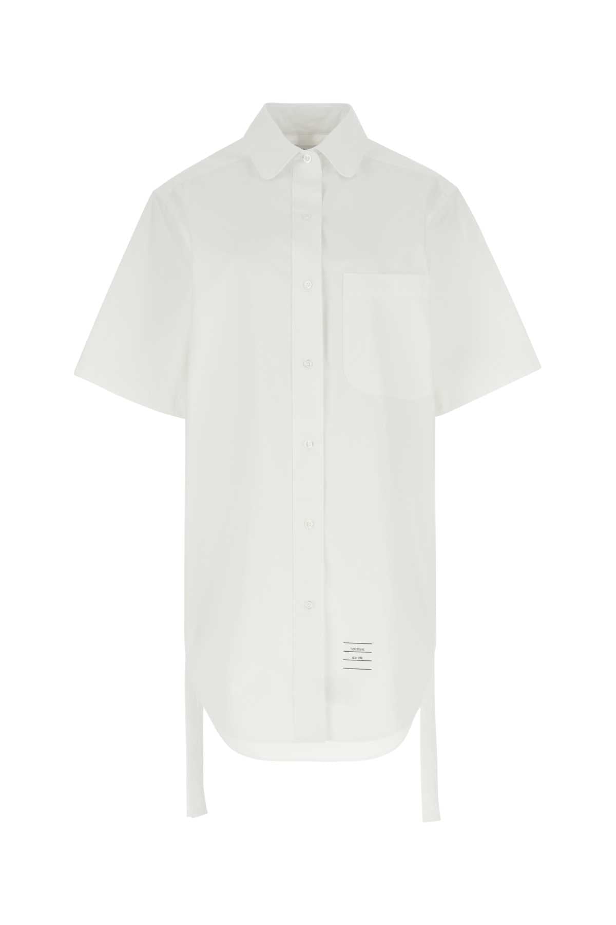 Thom Browne Women White Poplin Shirt Mini Dress
