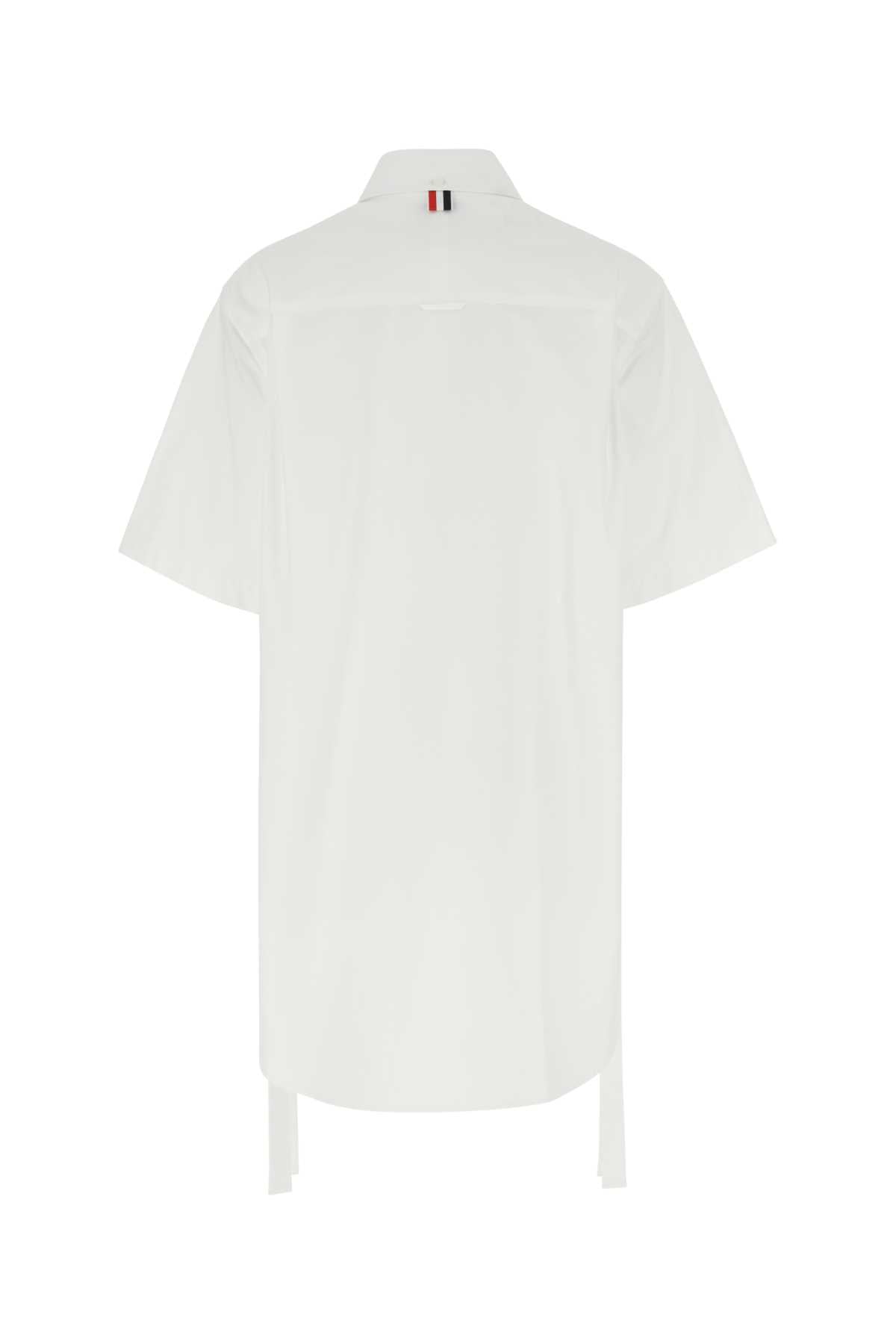 Thom Browne Women White Poplin Shirt Mini Dress
