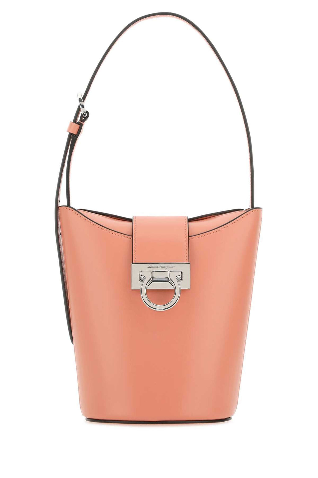Bolsa saco feminina Salvatore Ferragamo em couro azul pastel claro.