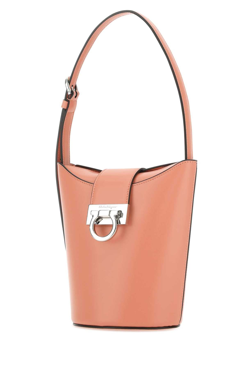 Bolsa saco feminina Salvatore Ferragamo em couro azul pastel claro.
