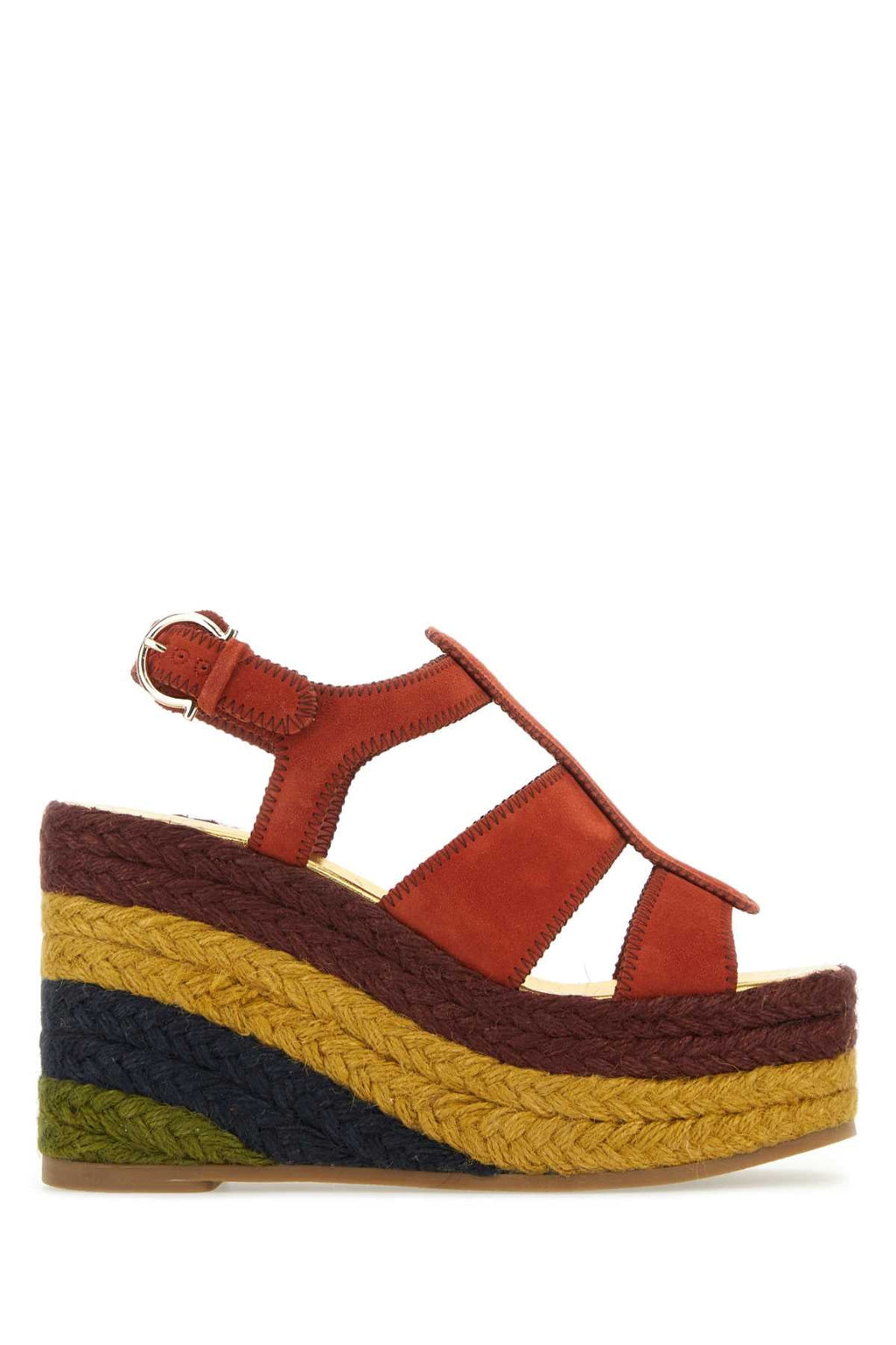 Salvatore Ferragamo Women Brick Suede Renee Wedges