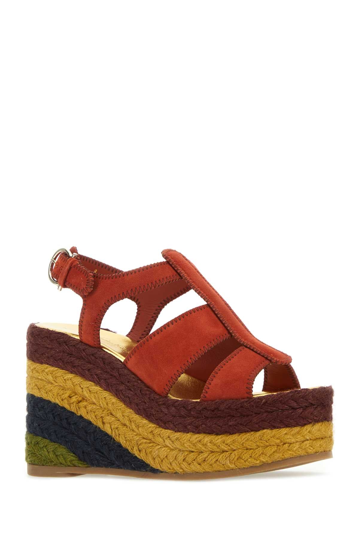 Salvatore Ferragamo Women Brick Suede Renee Wedges