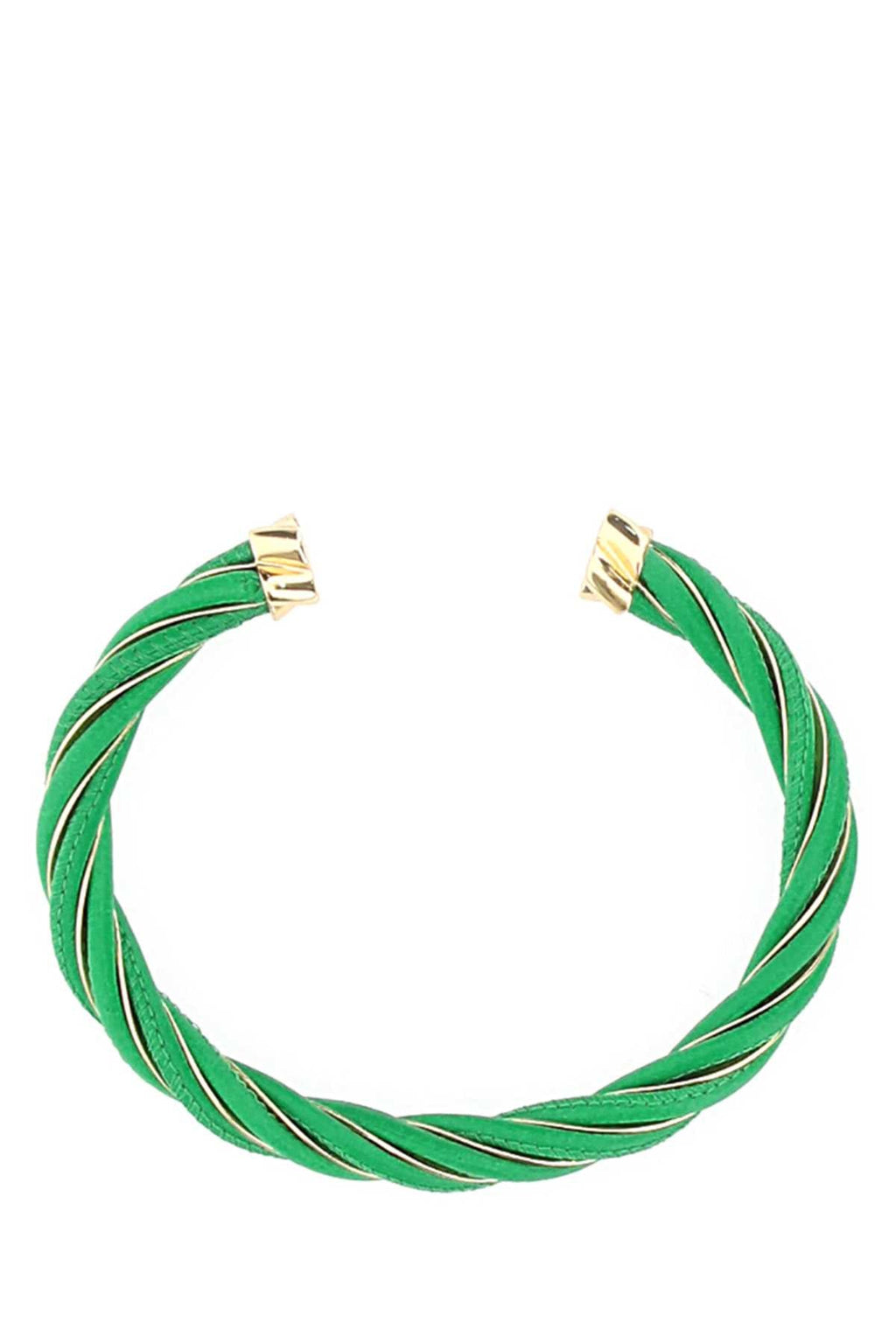 Bottega Veneta Women Grass Green Nappa Leather Twist Bracelet