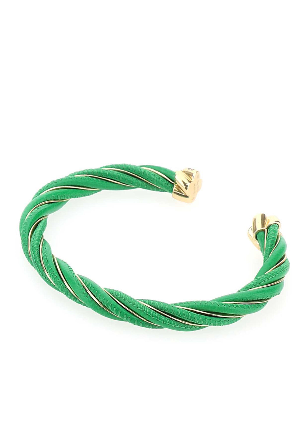 Bottega Veneta Women Grass Green Nappa Leather Twist Bracelet