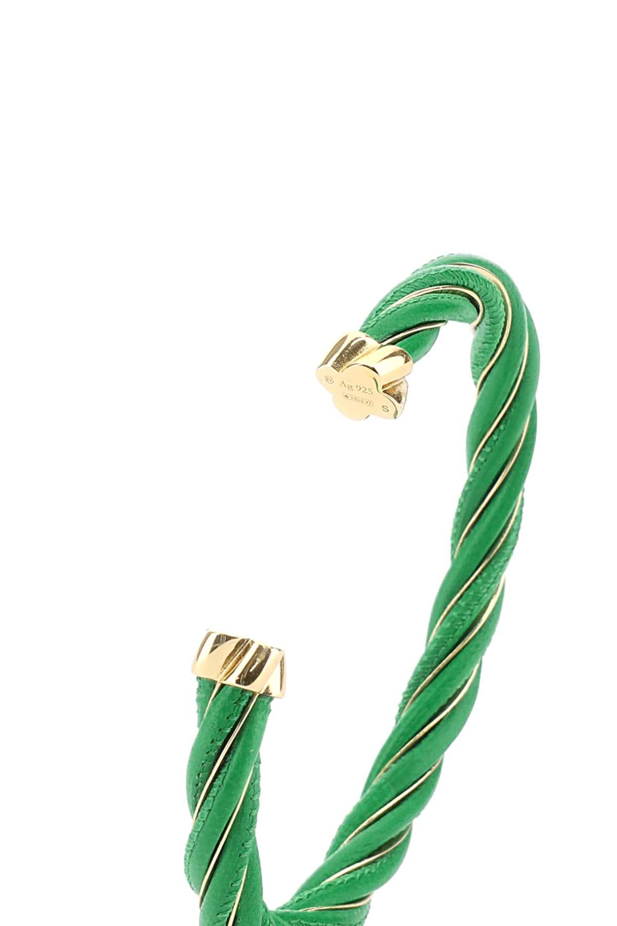 Bottega Veneta Women Grass Green Nappa Leather Twist Bracelet
