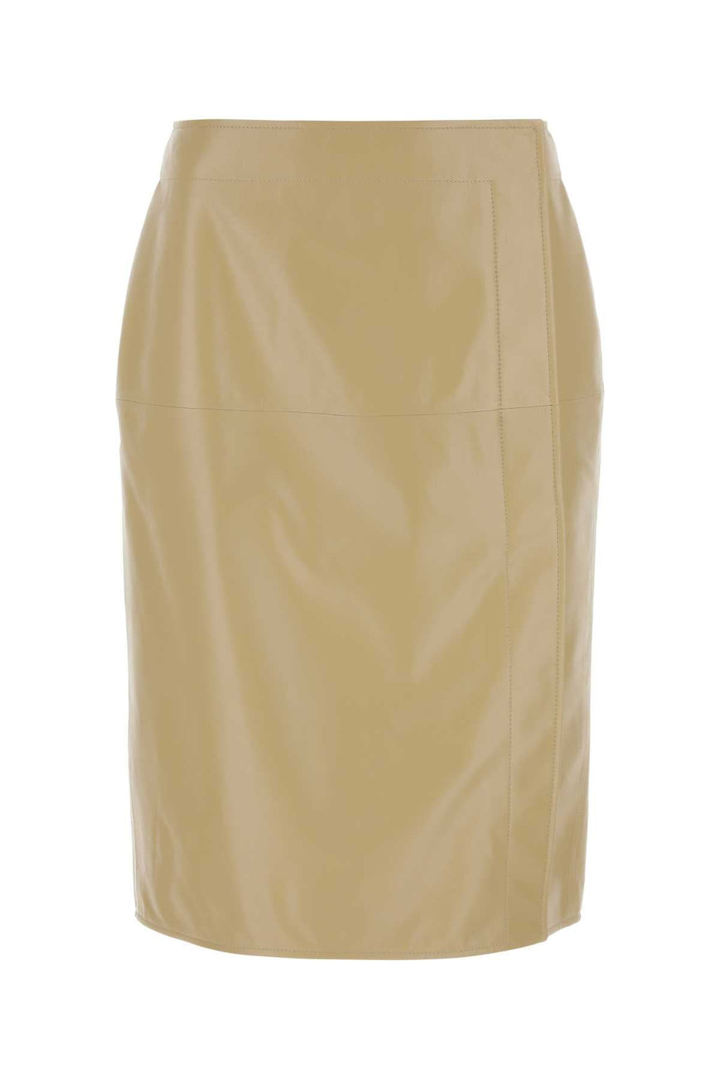 Bottega Veneta Women Beige Leather Skirt