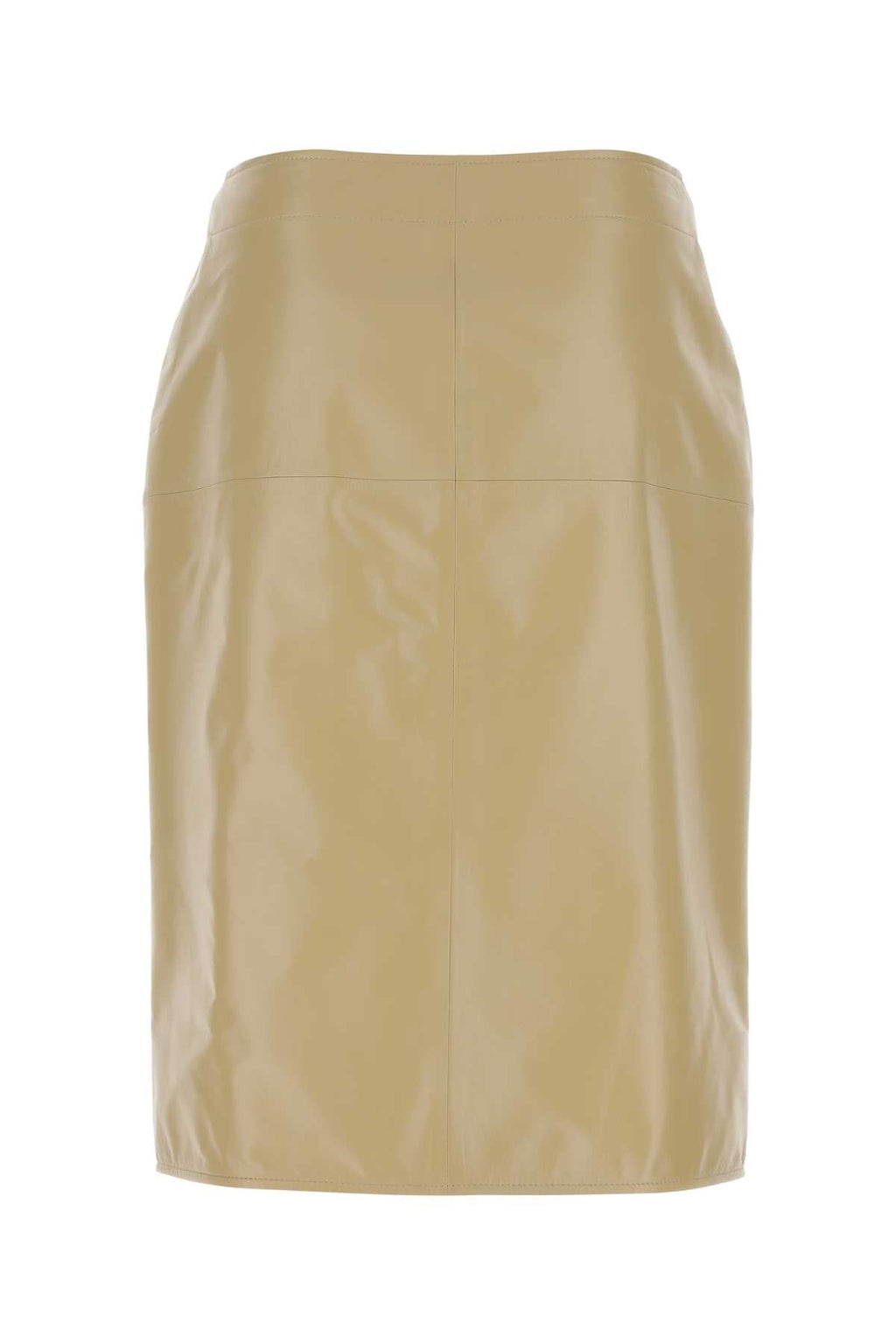 Bottega Veneta Women Beige Leather Skirt