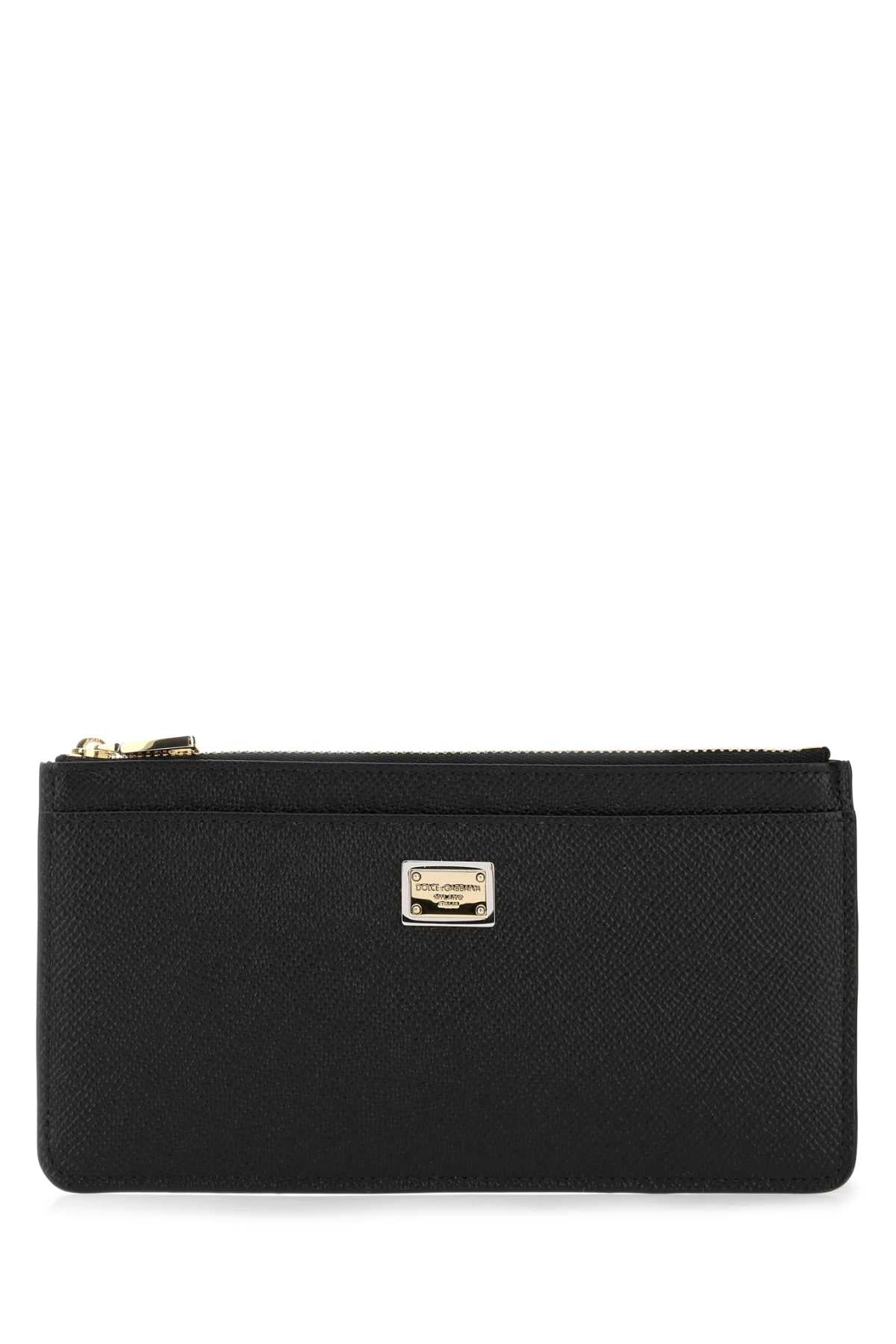 Dolce & Gabbana Women Black Leather Card Holder