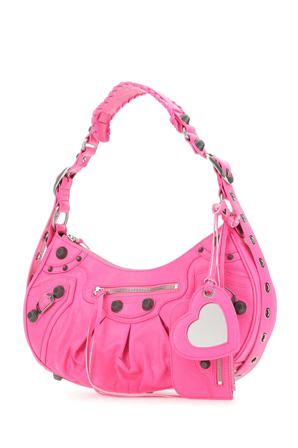 Balenciaga Women Fluo Pink Nappa Leather Le Cagole S Shoulder Bag