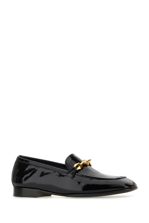 Jimmy Choo Women Black Leather Diamond Tilda Loafers