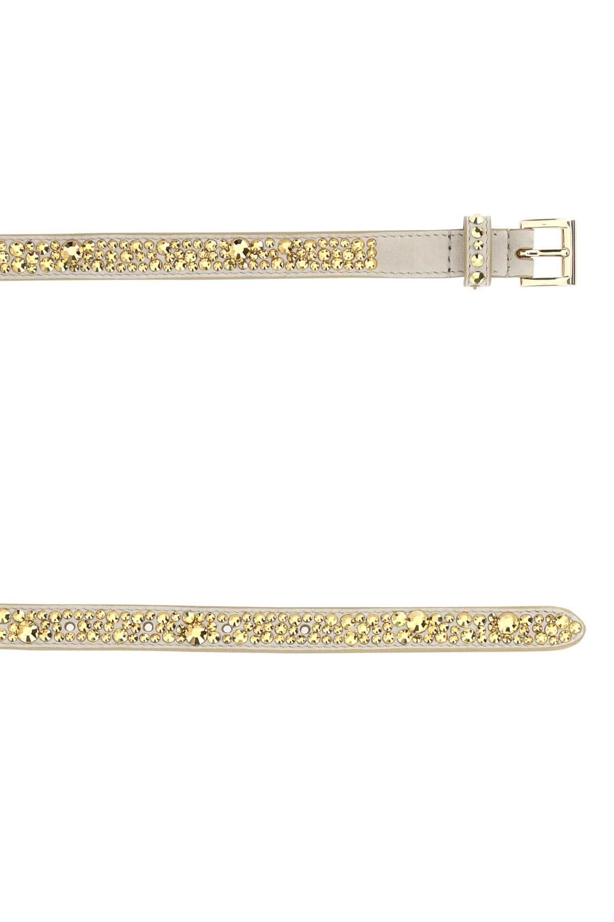 Prada Women Embellished Suede Belt