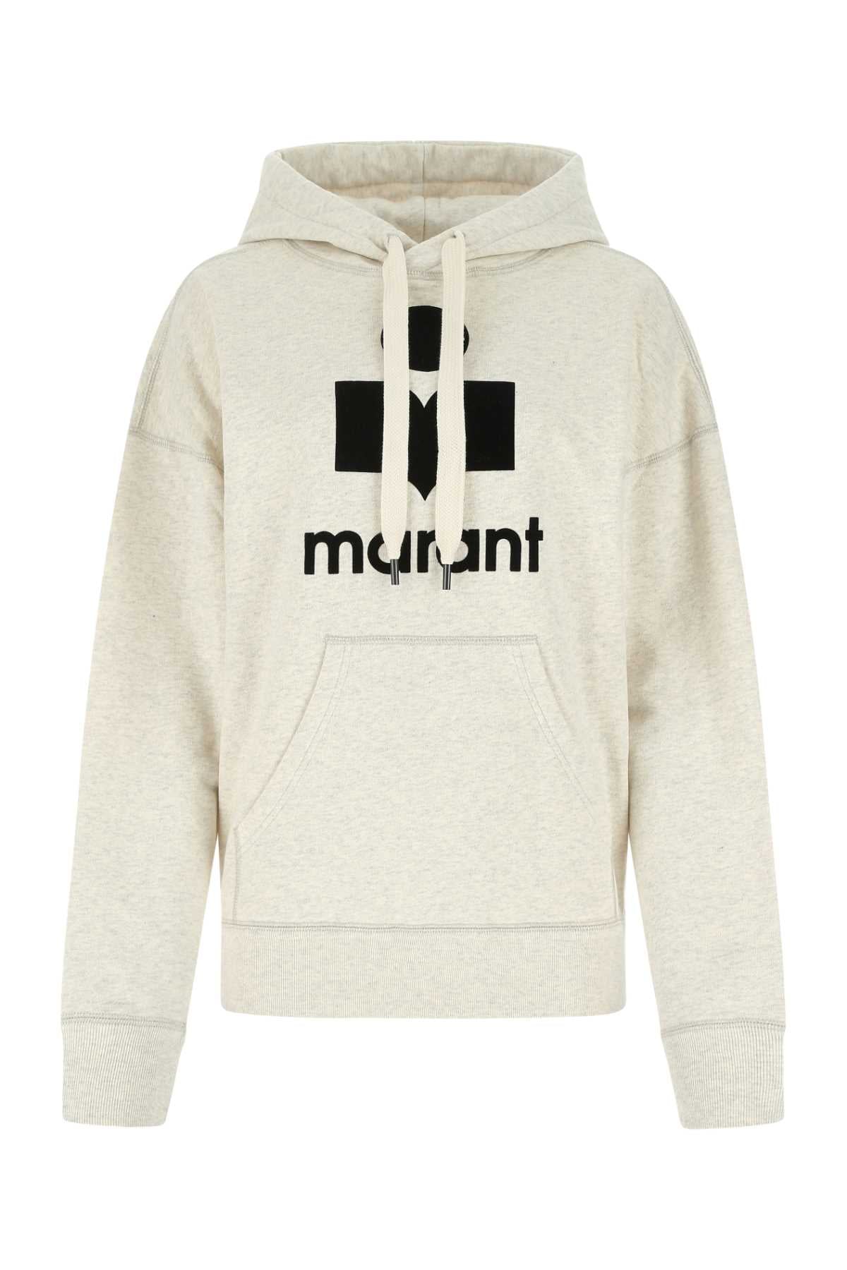 Isabel Marant Etoile Women Melange Ivory Cotton Blend Mansel Sweatshirt