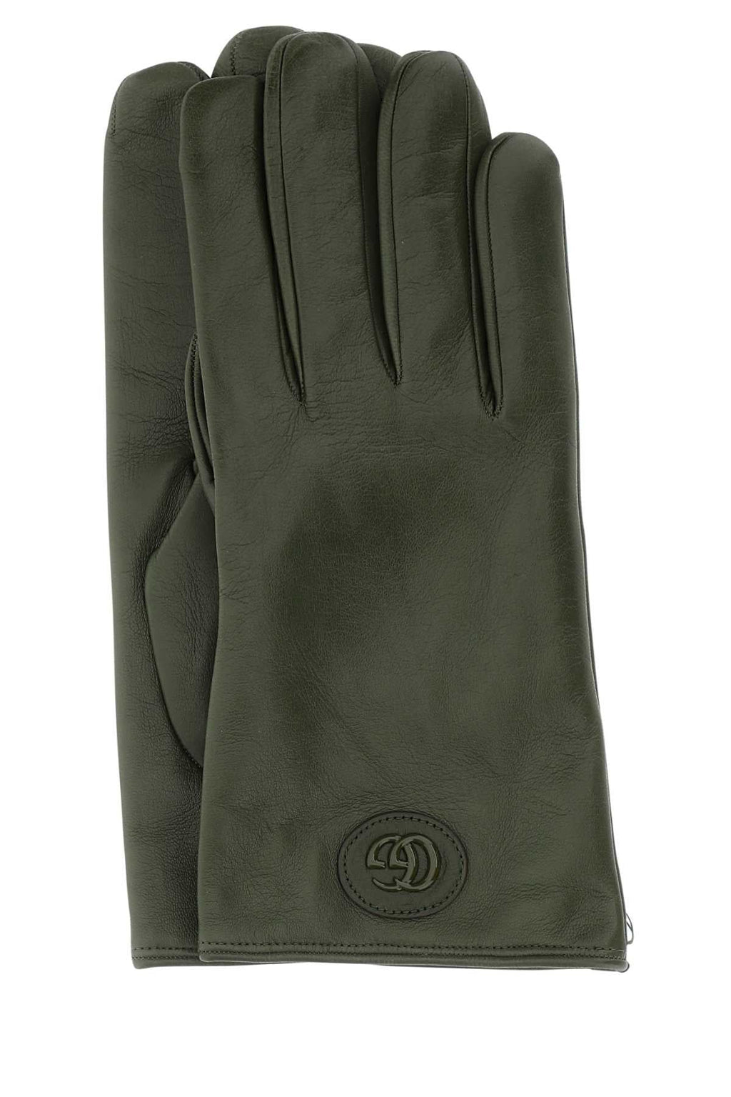 Gucci Men Military Green Nappa Leather Gloves