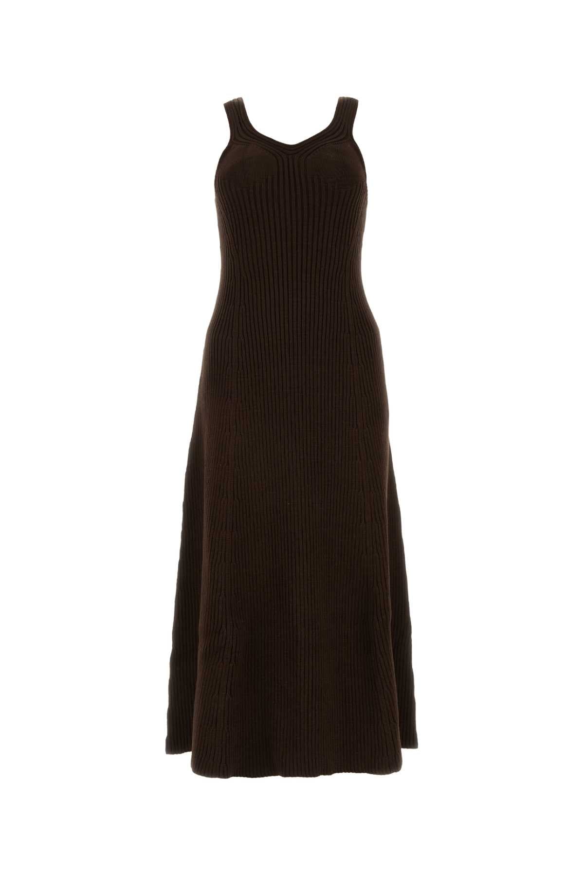 Jil Sander Women Chocolate Cotton Blend Dress